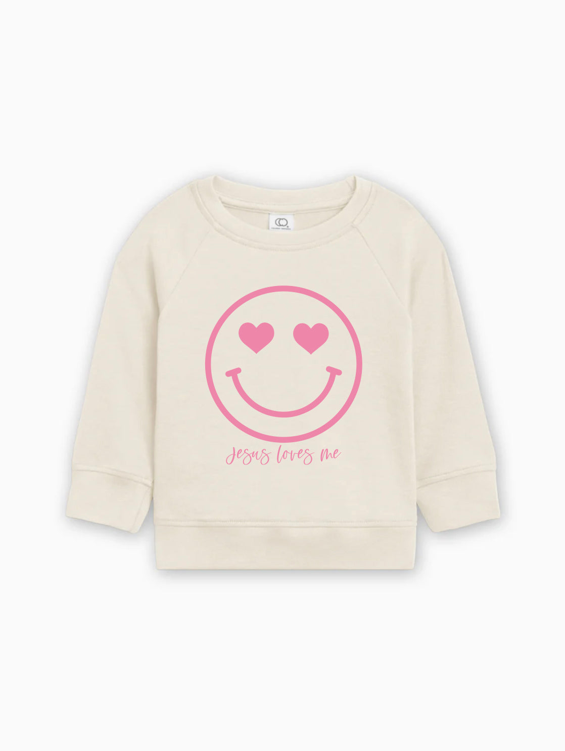 Heart Smiley Face Jesus Loves Me Easter Baby And Toddler Organic Cotton Pullover