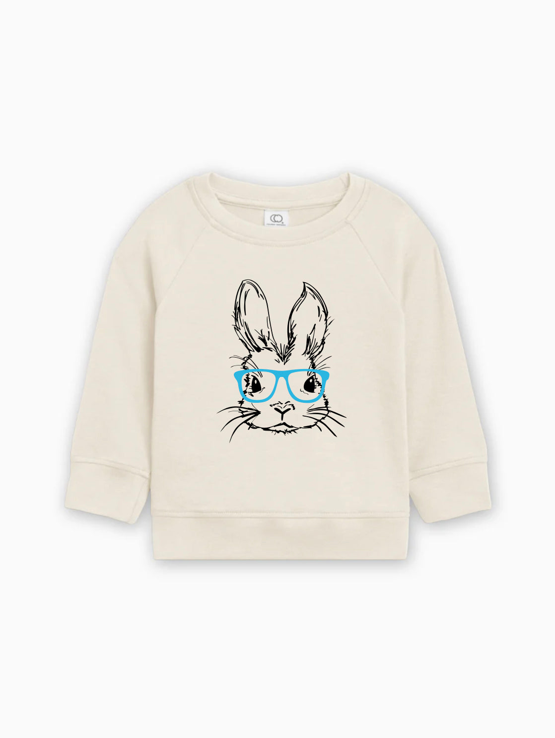 Easter Bunny With Blue Glasses Organic Cotton Baby toddler Pullover