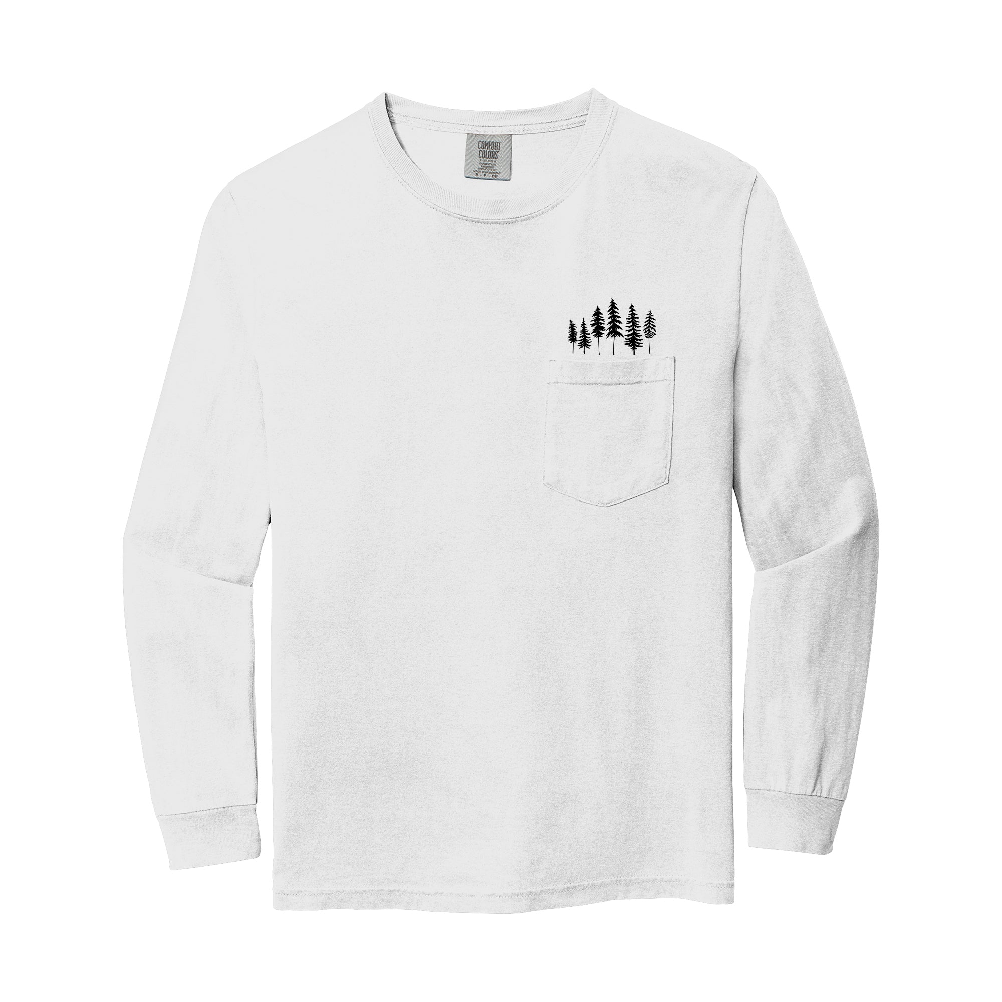 Nature Mountain Tree Pocket Comfort Colors Long Sleeve Shirt