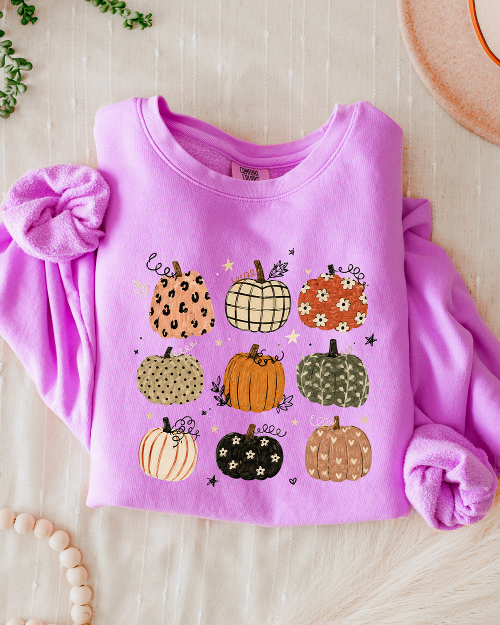 Pumpkins Fall Autumn Season Thanksgiving day 100% cotton Garment Dyed Comfort Colors Sweatshirt