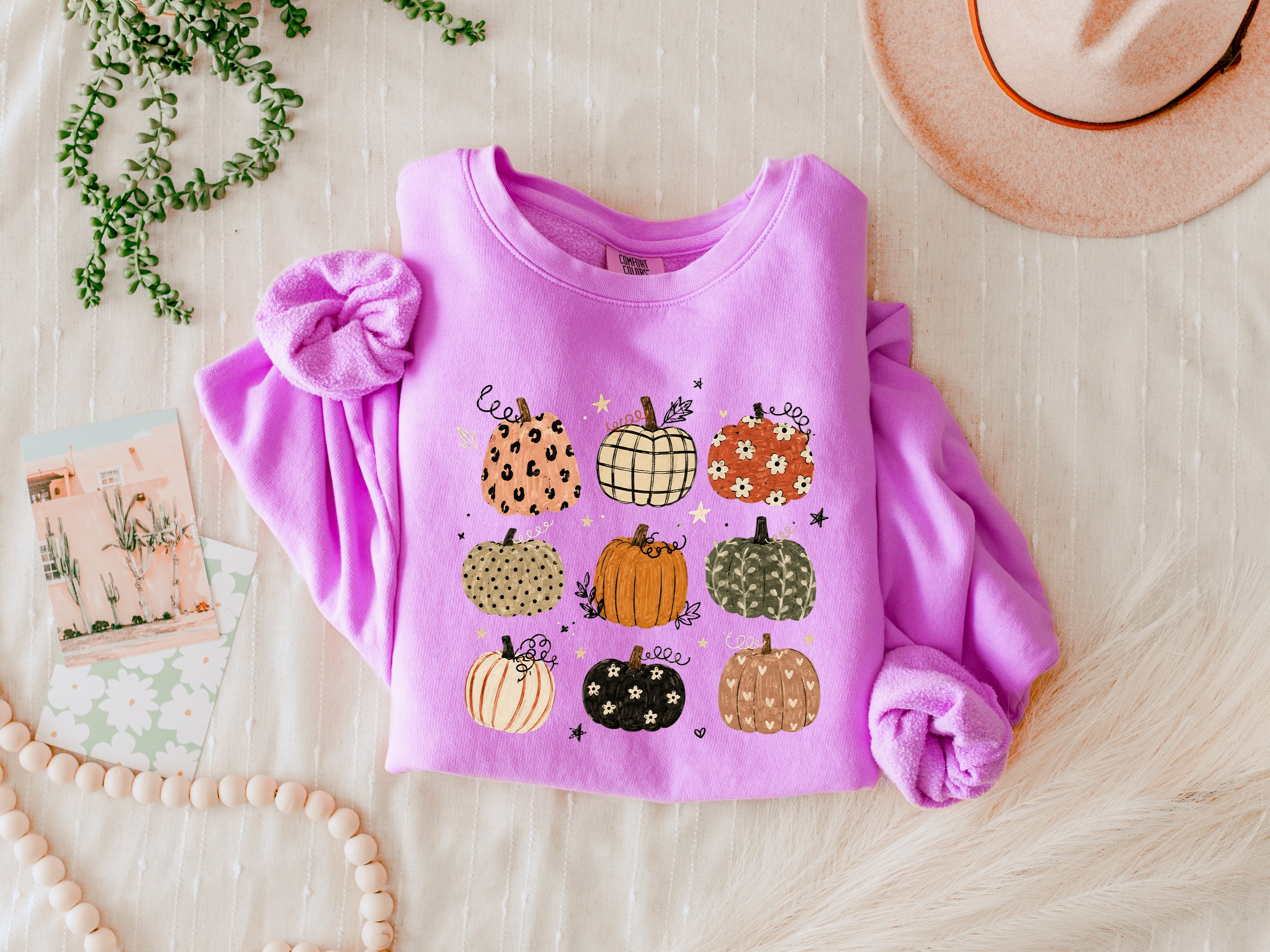 Pumpkins Fall Autumn Season Thanksgiving day 100% cotton Garment Dyed Comfort Colors Sweatshirt