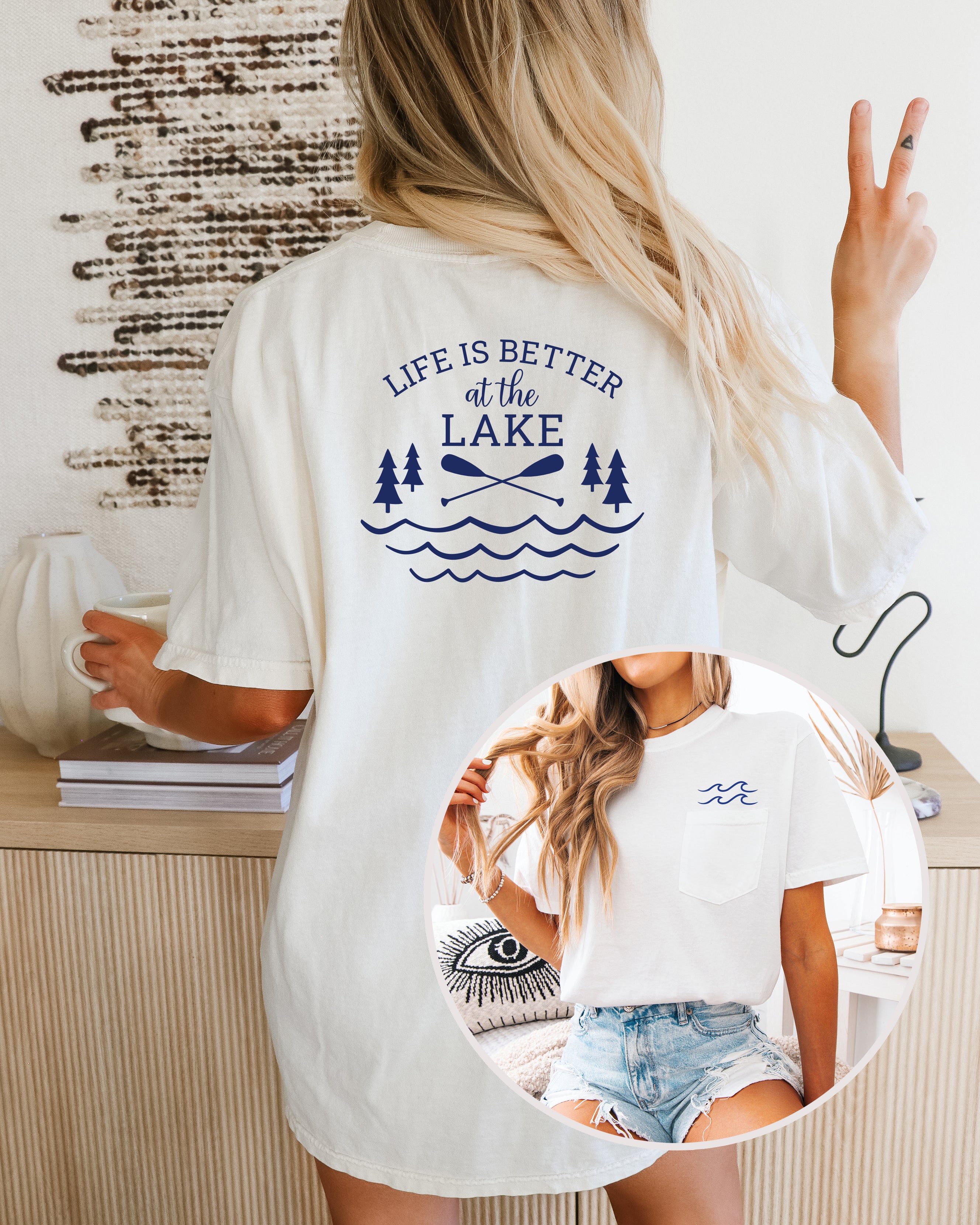 Life is better at the Lake Comfort Colors Pocket T-Shirt – Nature Camping Outdoor Graphic Tee