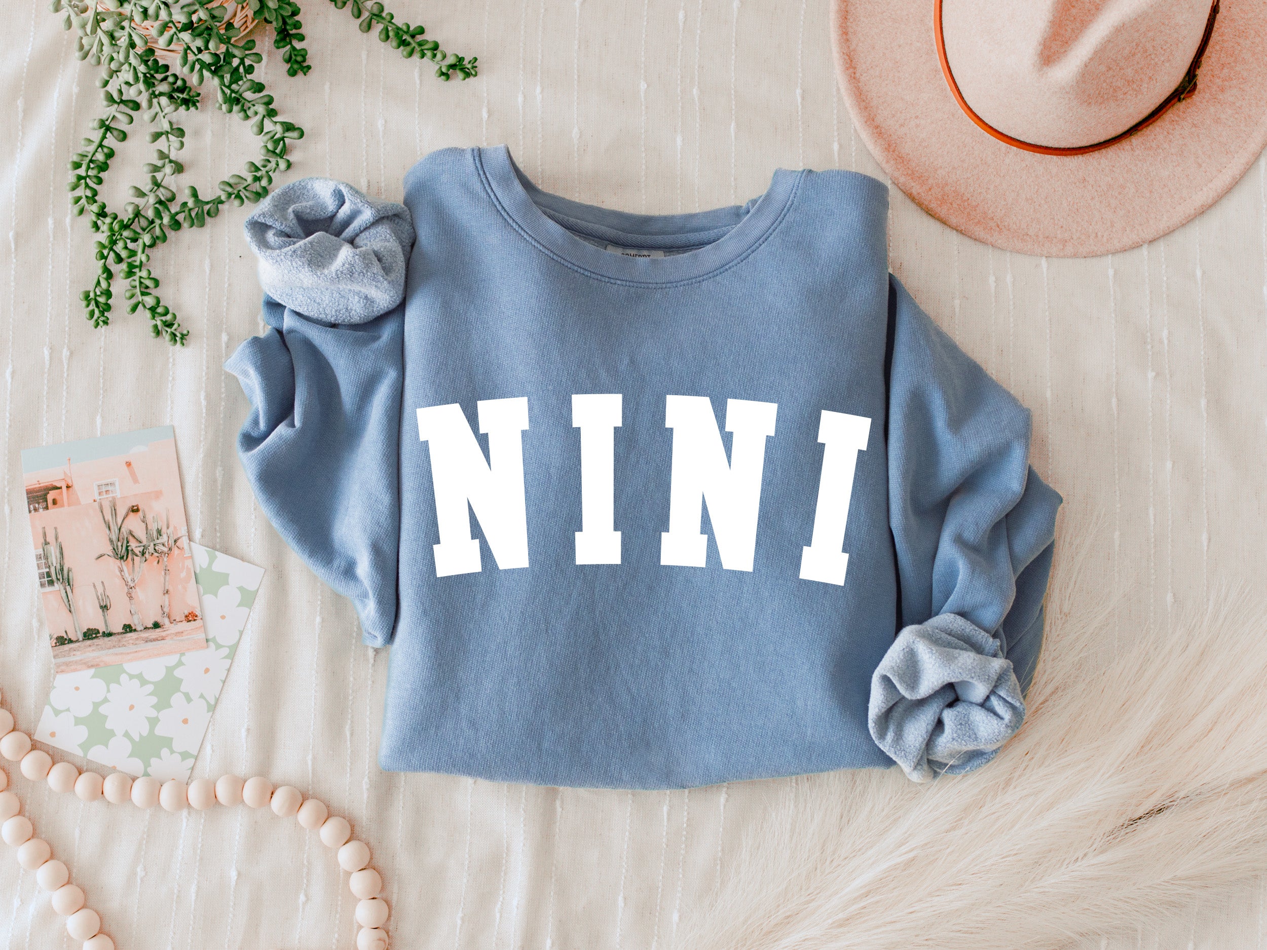 Nini Grandma Garment Dyed Comfort Colors Sweatshirt