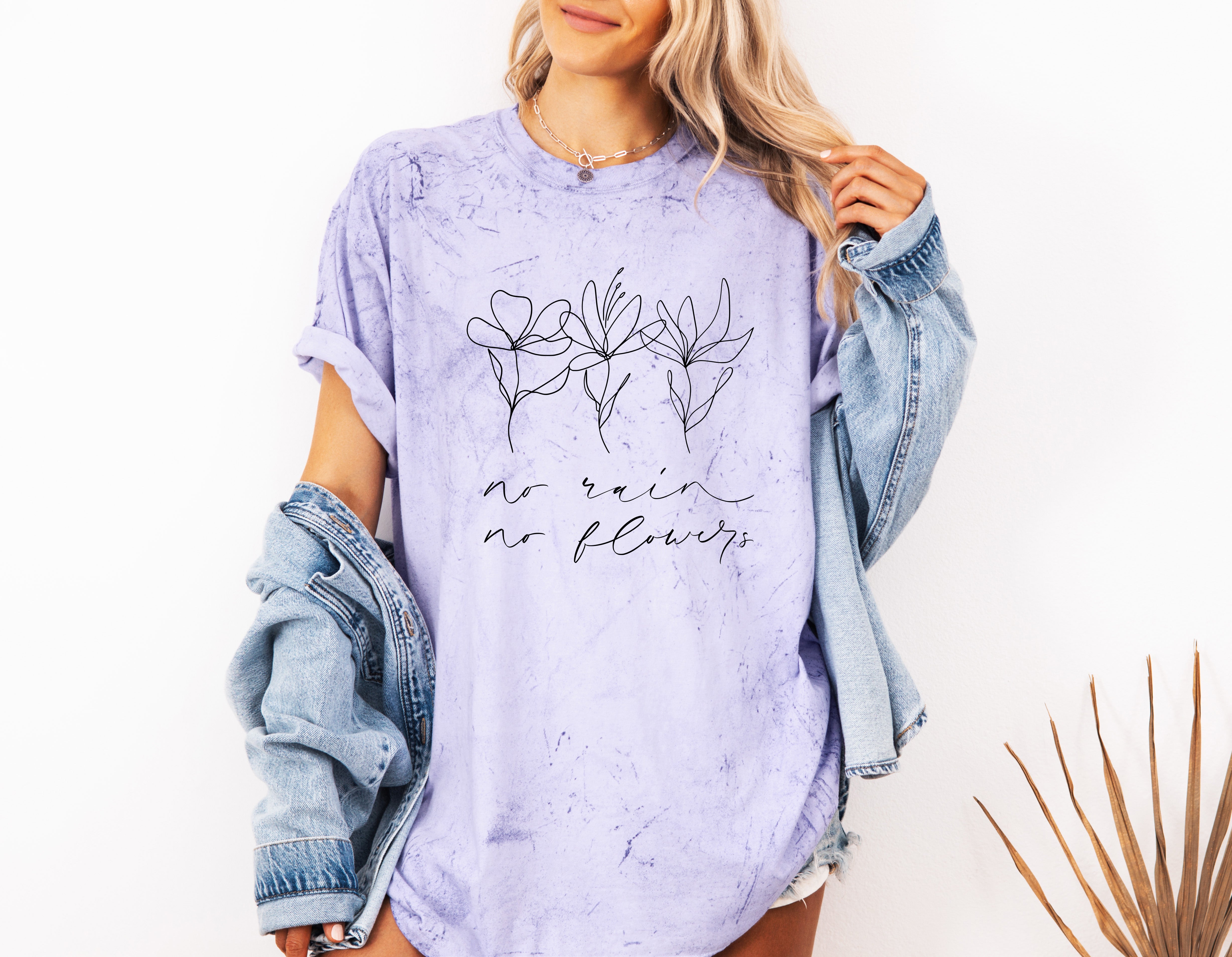 No rain No flowers Botanical wildflowers Garment Dyed T Shirt