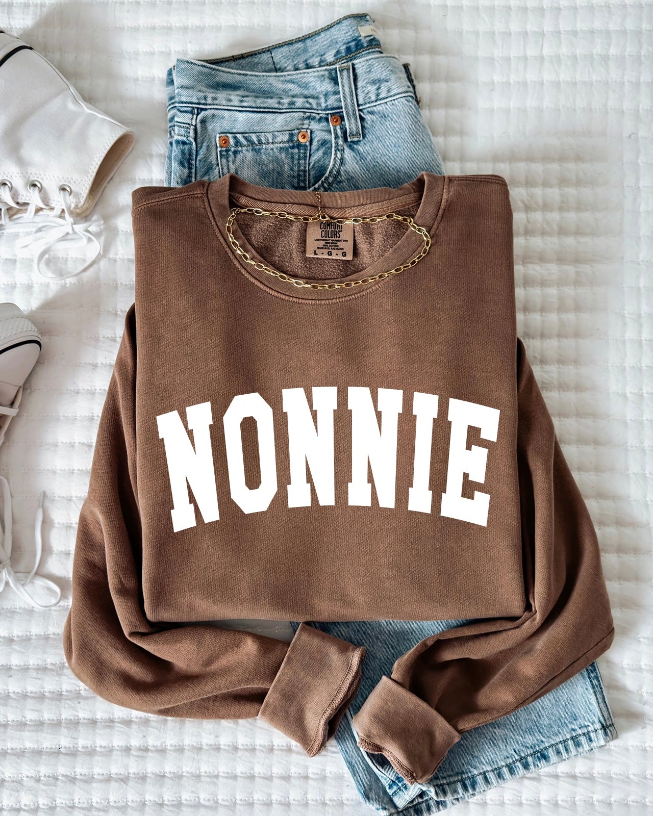 Nonnie Grandma Garment Dyed Comfort Colors Sweatshirt