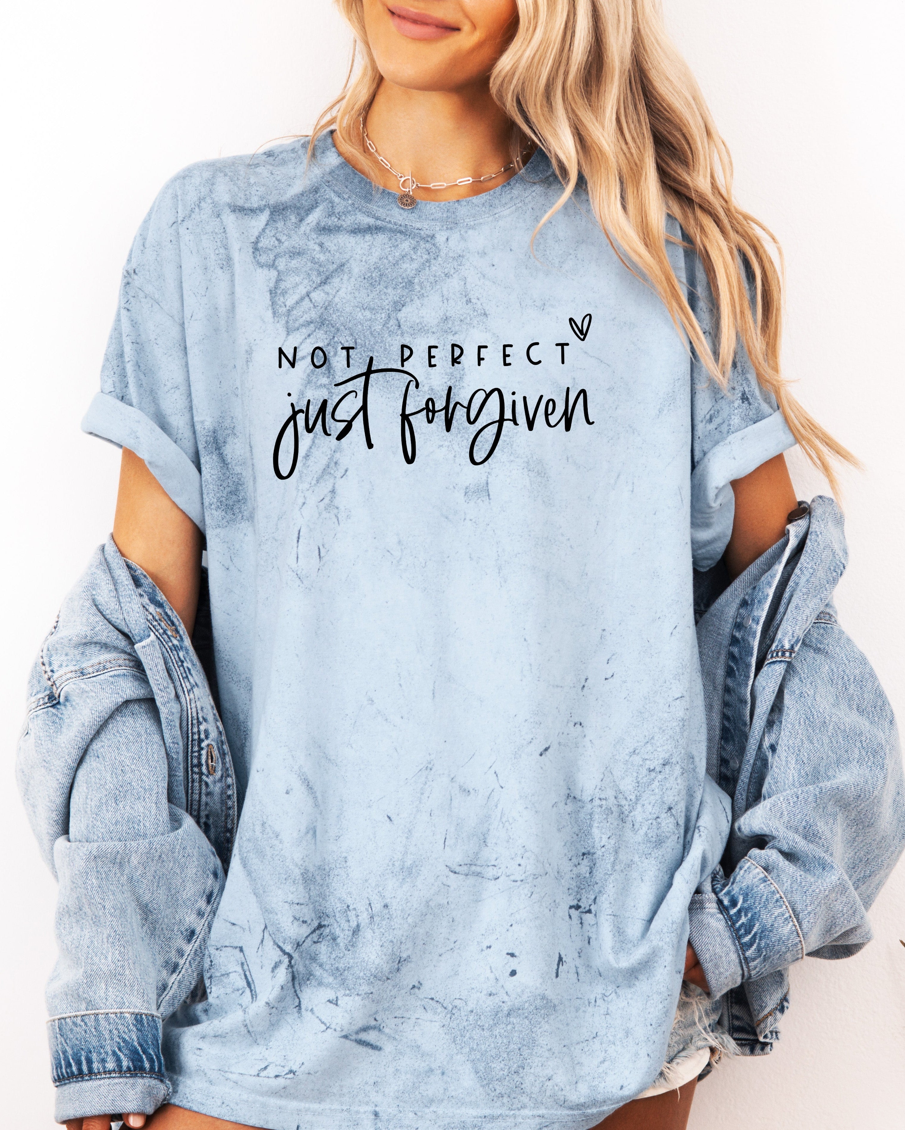 Not perfect Just Forgive Christian Comfort Colors Garment Dyed T Shirt