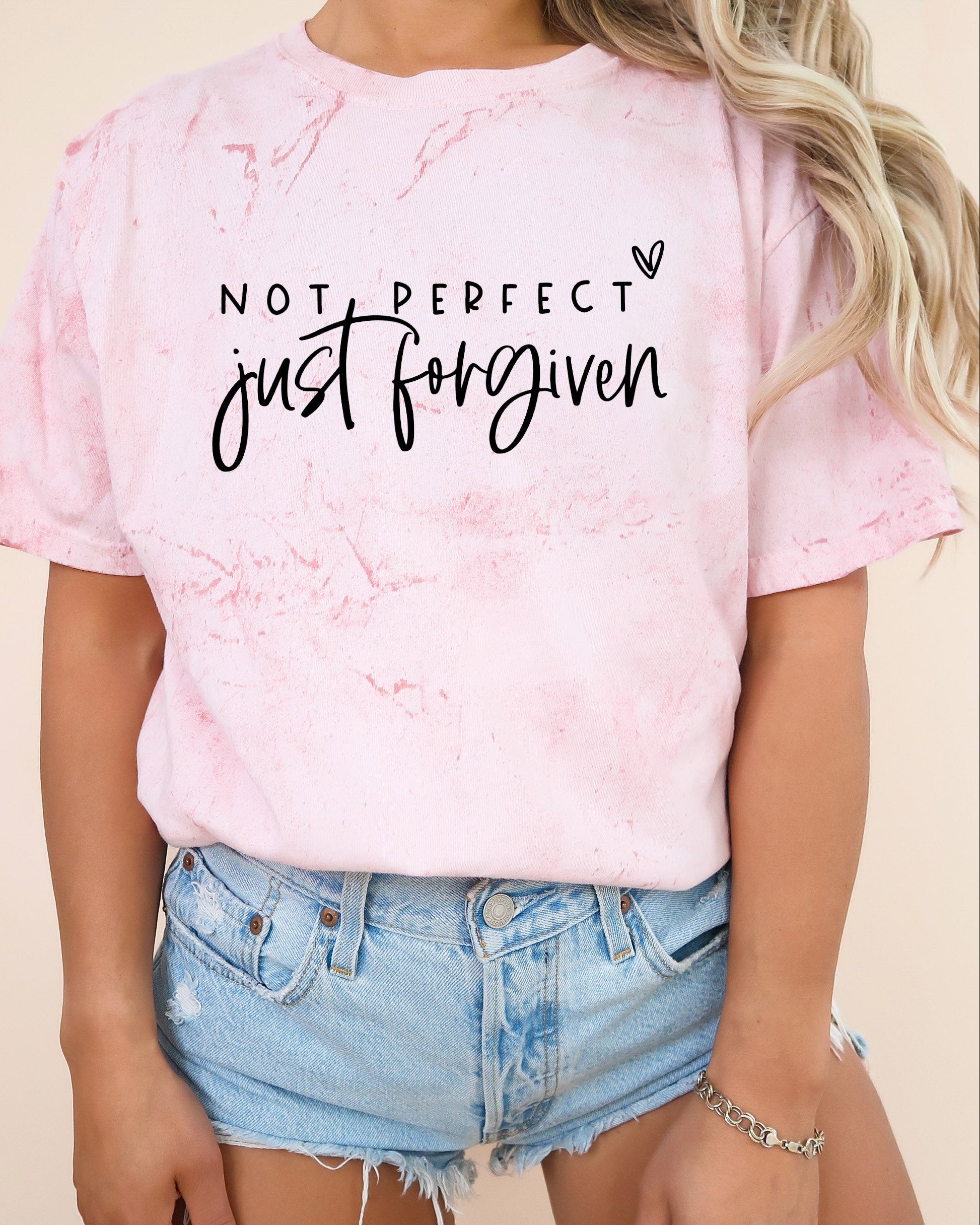 Not perfect Just Forgive Christian Comfort Colors Garment Dyed T Shirt