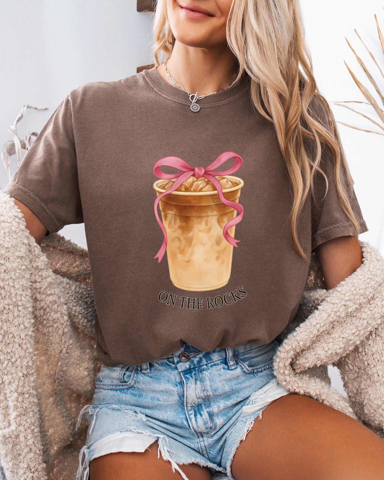 On the Rock Iced Latte Coffee Garment Dyed T Shirt