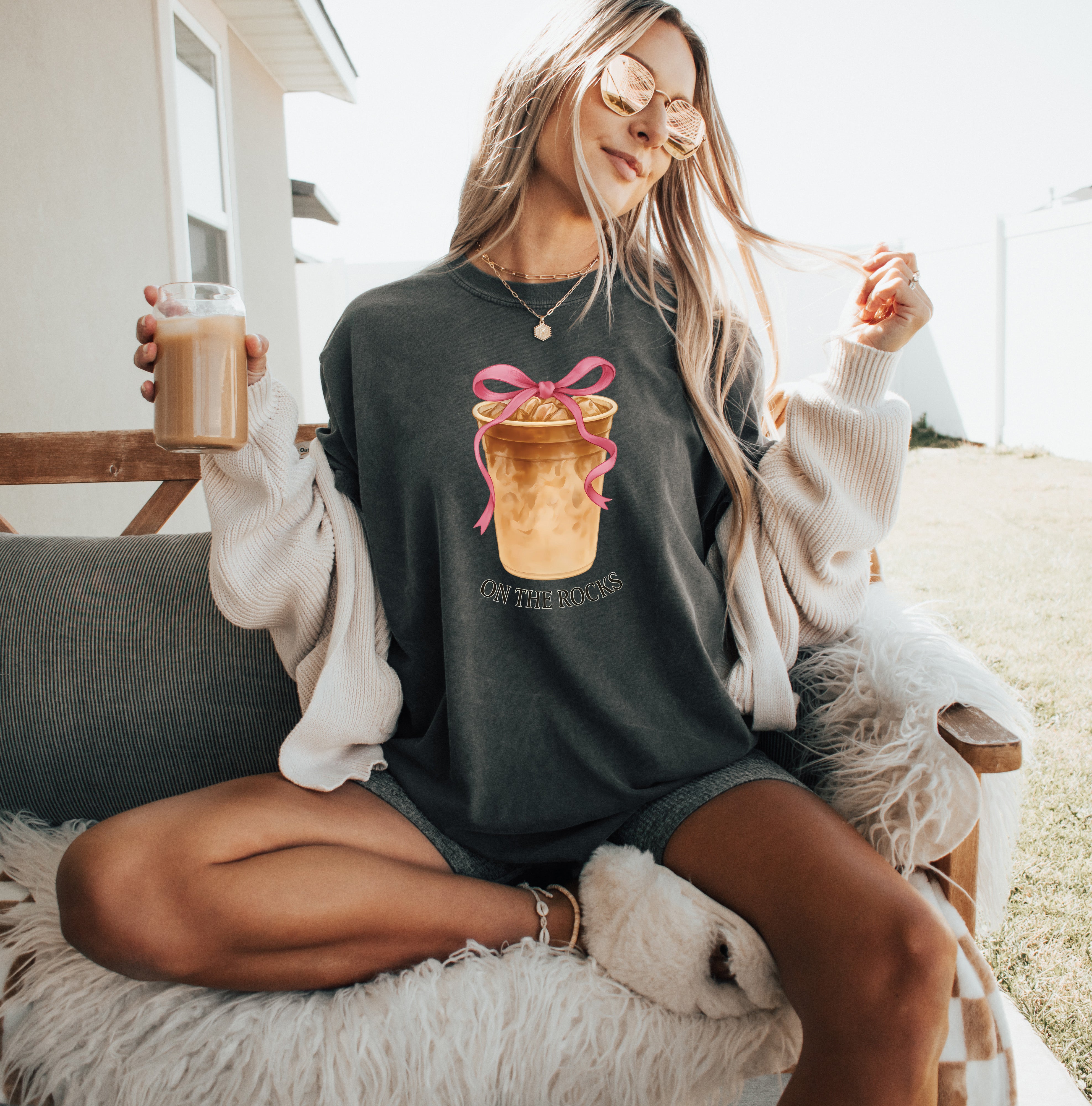 On the Rock Iced Latte Coffee Garment Dyed T Shirt