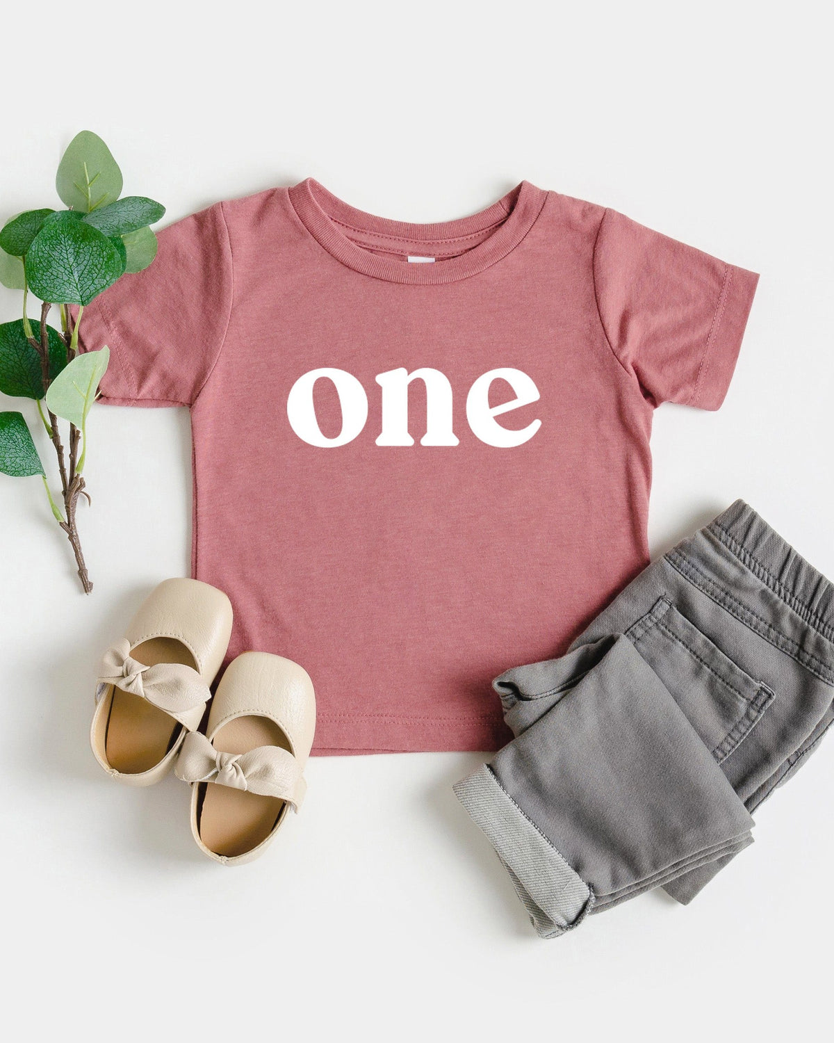 One Baby and Toddler First Birthday T shirt (Serif)