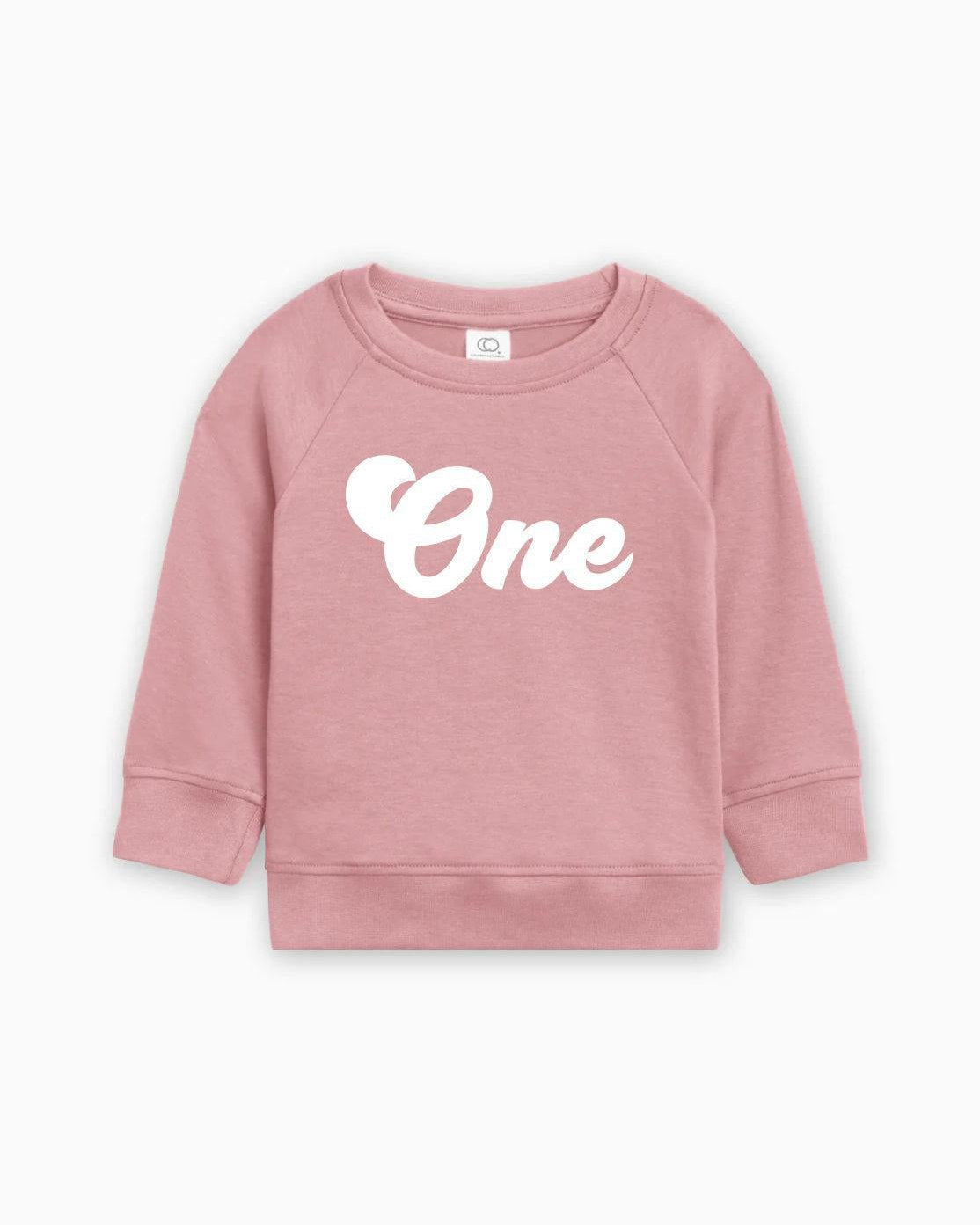 One Birthday 1st Birthday Toddler Organic Cotton Pullover (Groovy)