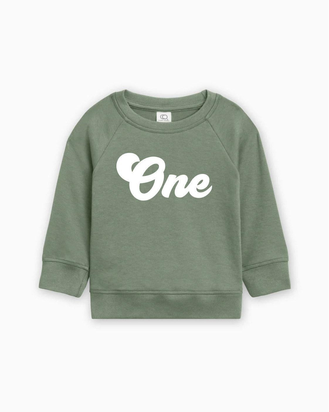 One Birthday 1st Birthday Toddler Organic Cotton Pullover (Groovy)