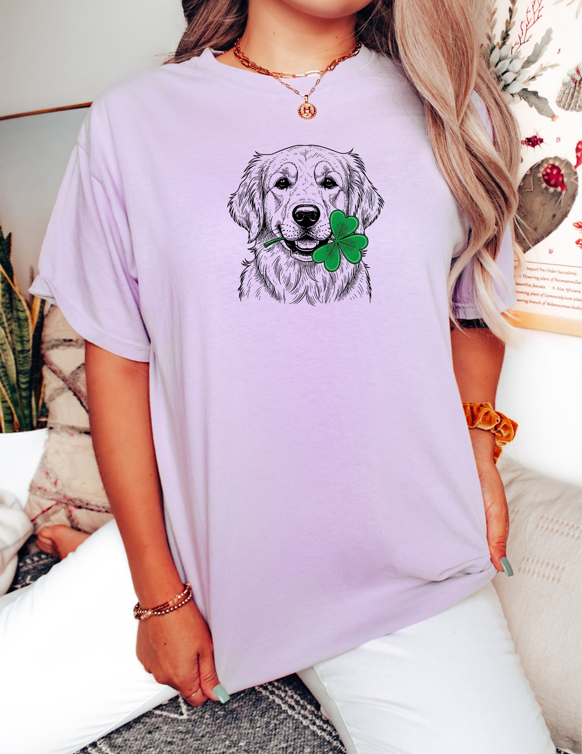 Golden Retriever Dog Mom St. Patrick's day Comfort Colors T Shirt