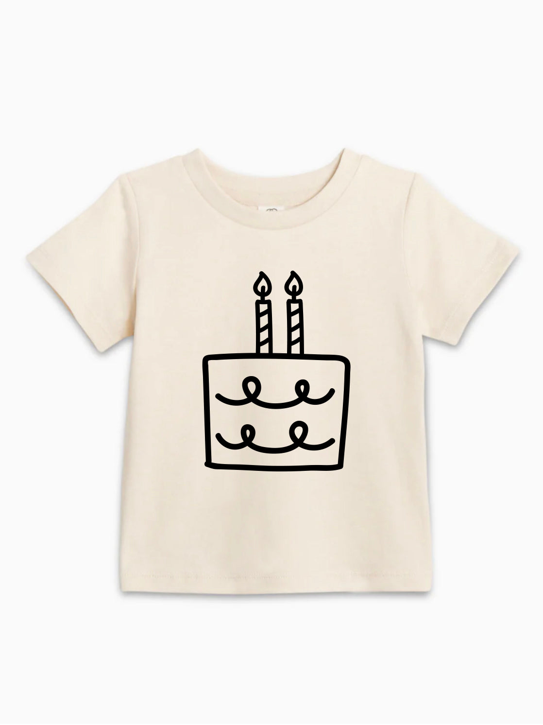 Two Birthday Cake Candle minimal 2nd Birthday Organic Cotton Kids Tee