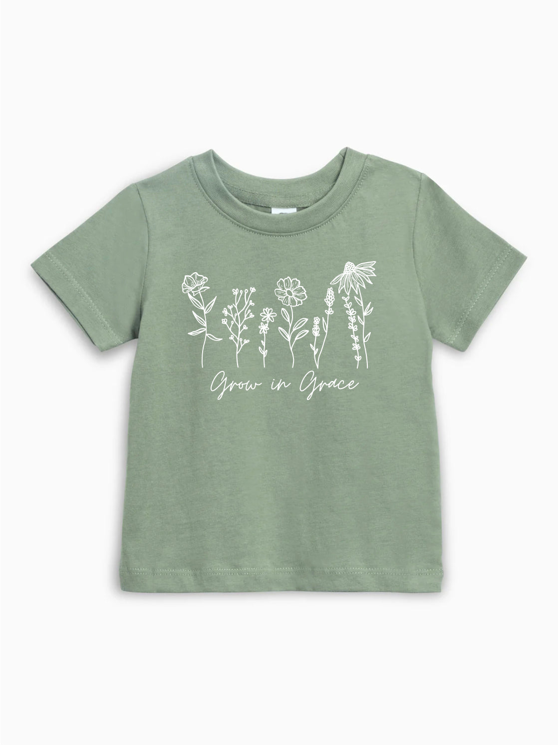 Grow In Grace Wildflowers Organic Cotton Baby And Kids Tee Easter Christian