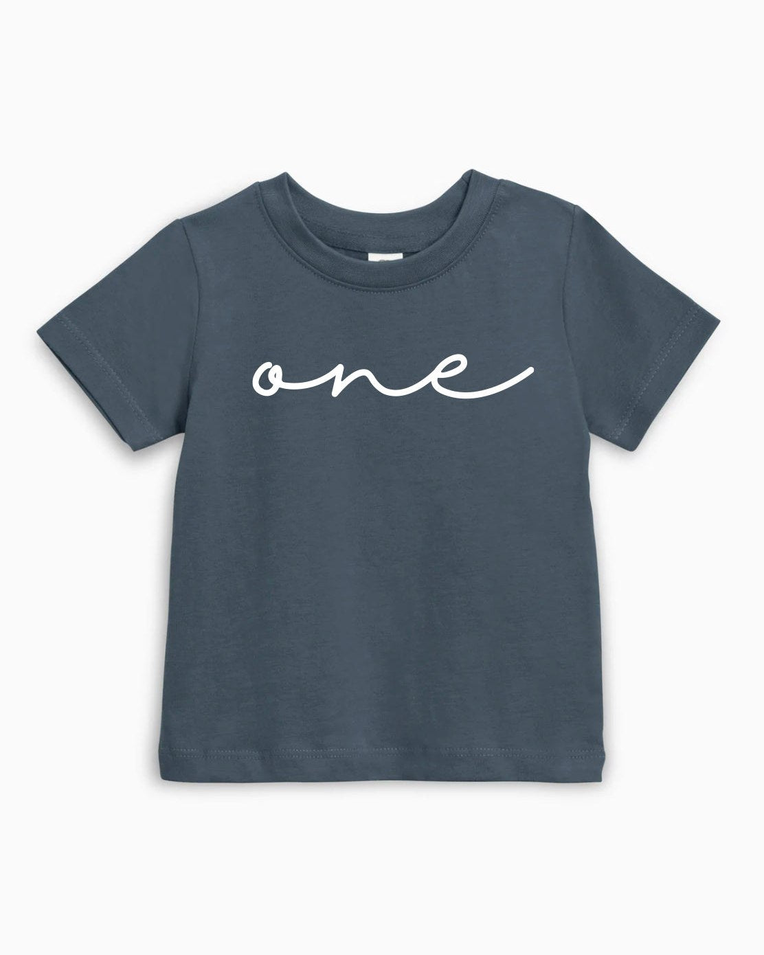 One Cursive Minimal Organic Cotton Kids Tee, 1st Birthday Shirt