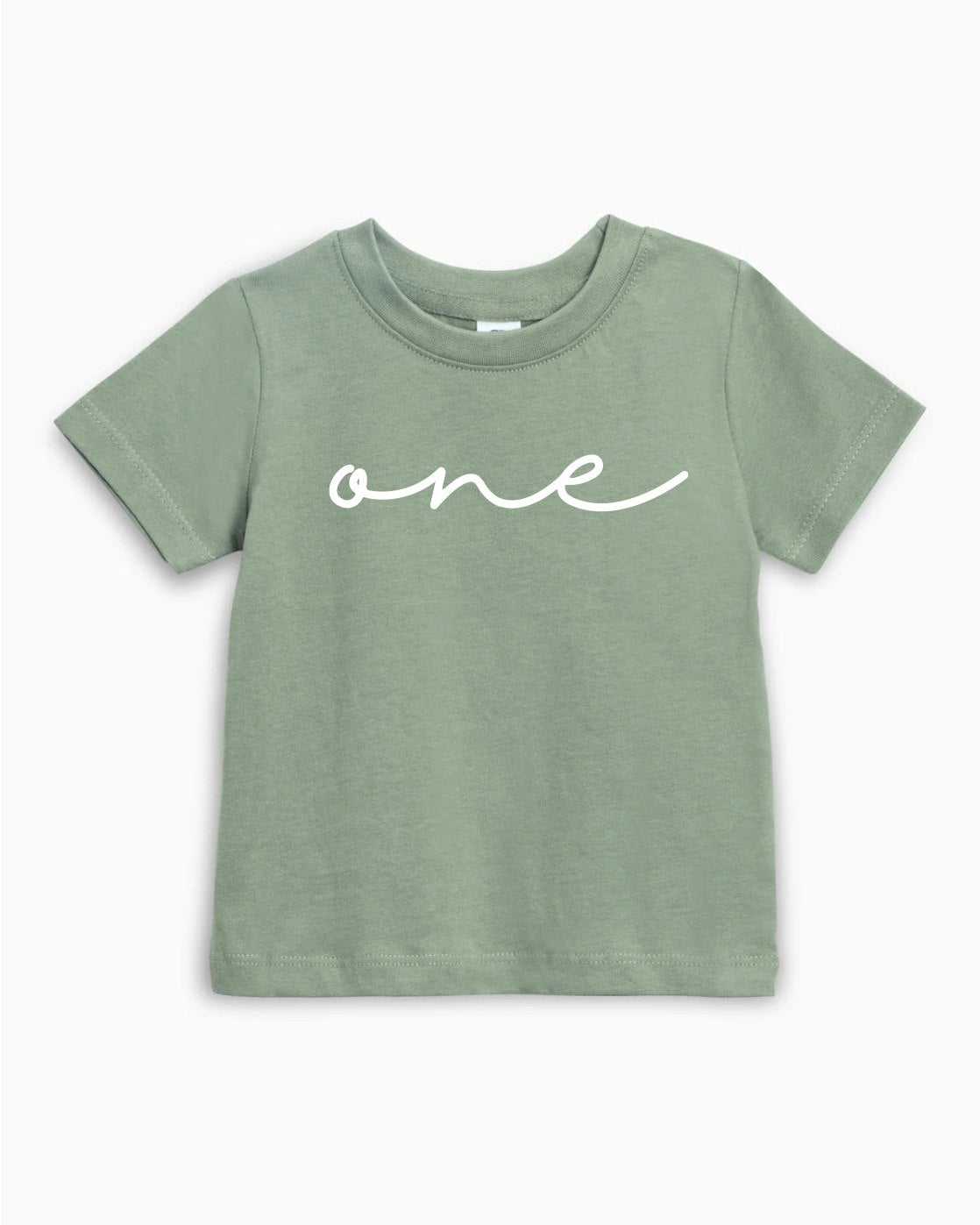 One Cursive Minimal Organic Cotton Kids Tee, 1st Birthday Shirt