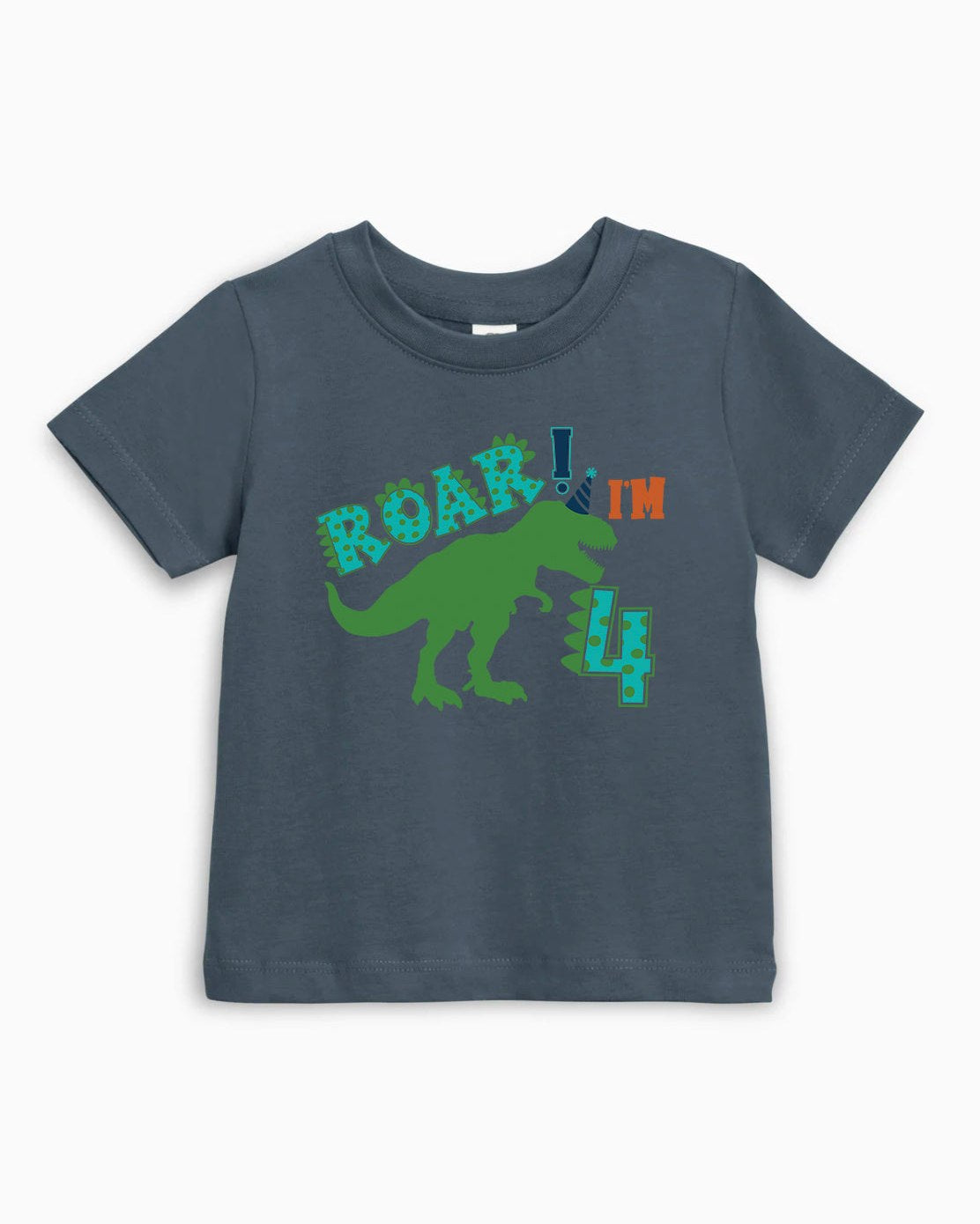 I'm 4 Dinosaur Roar Organic Cotton Kids Tee, 4th Birthday Dino Shirt