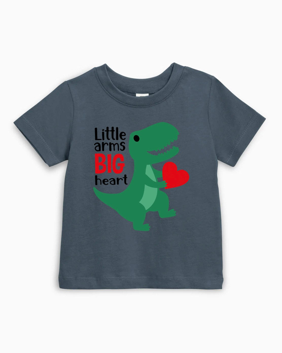 Cute Dinosaur Organic Cotton Kids Tee, Little Arms Big Heart Dino Shirt