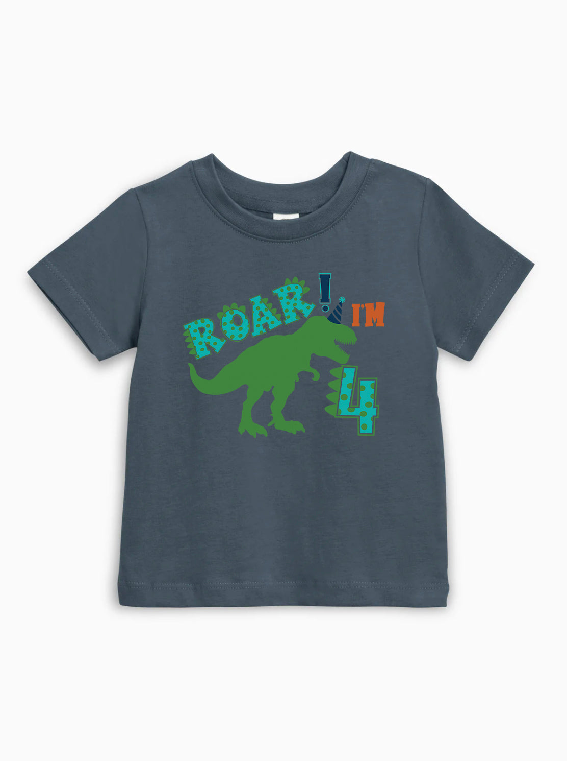 I'm 4 Four Dinosaur Roar Birthday Organic Cotton Kids Tee