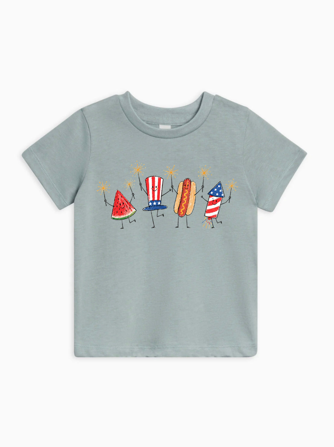 Colored Organics Cotton baby toddler shirts USA America Patriotic Doodle Watermelon Hotdog Firework Vacation 4th of July Independence Day Memorial