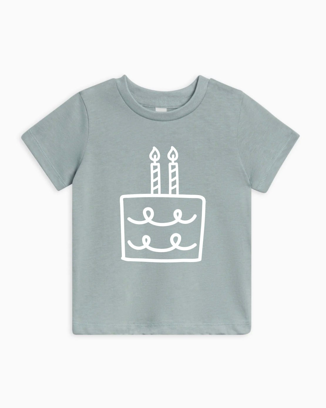 Two Birthday Cake Candle Organic Cotton Kids Tee, Minimal 2nd Birthday Shirt