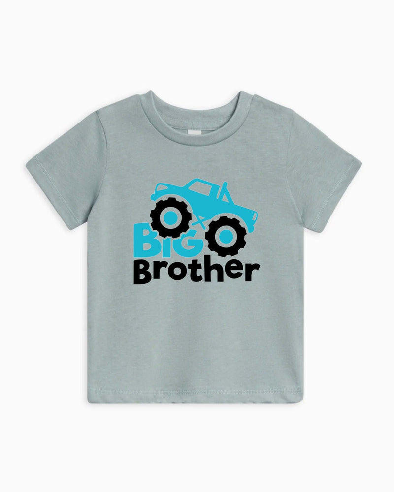 Big Brother Truck Organic Cotton Kids T-Shirt, Sibling Construction Shirt