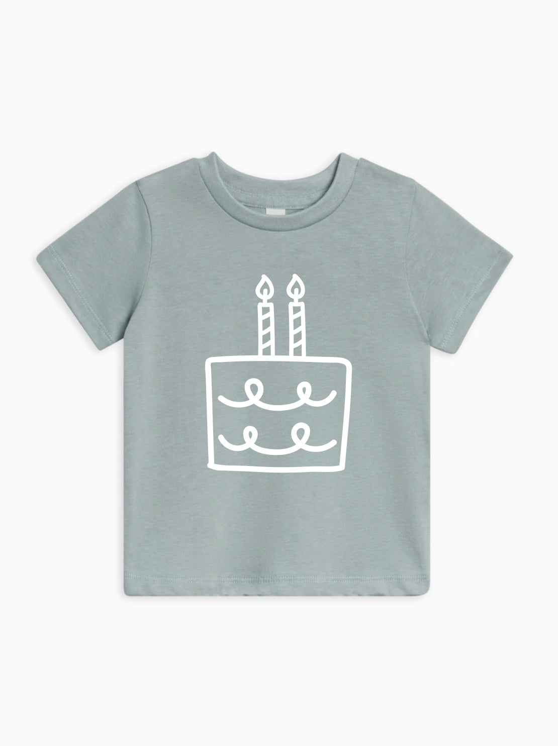 Two Birthday Cake Candle minimal 2nd Birthday Organic Cotton Kids Tee