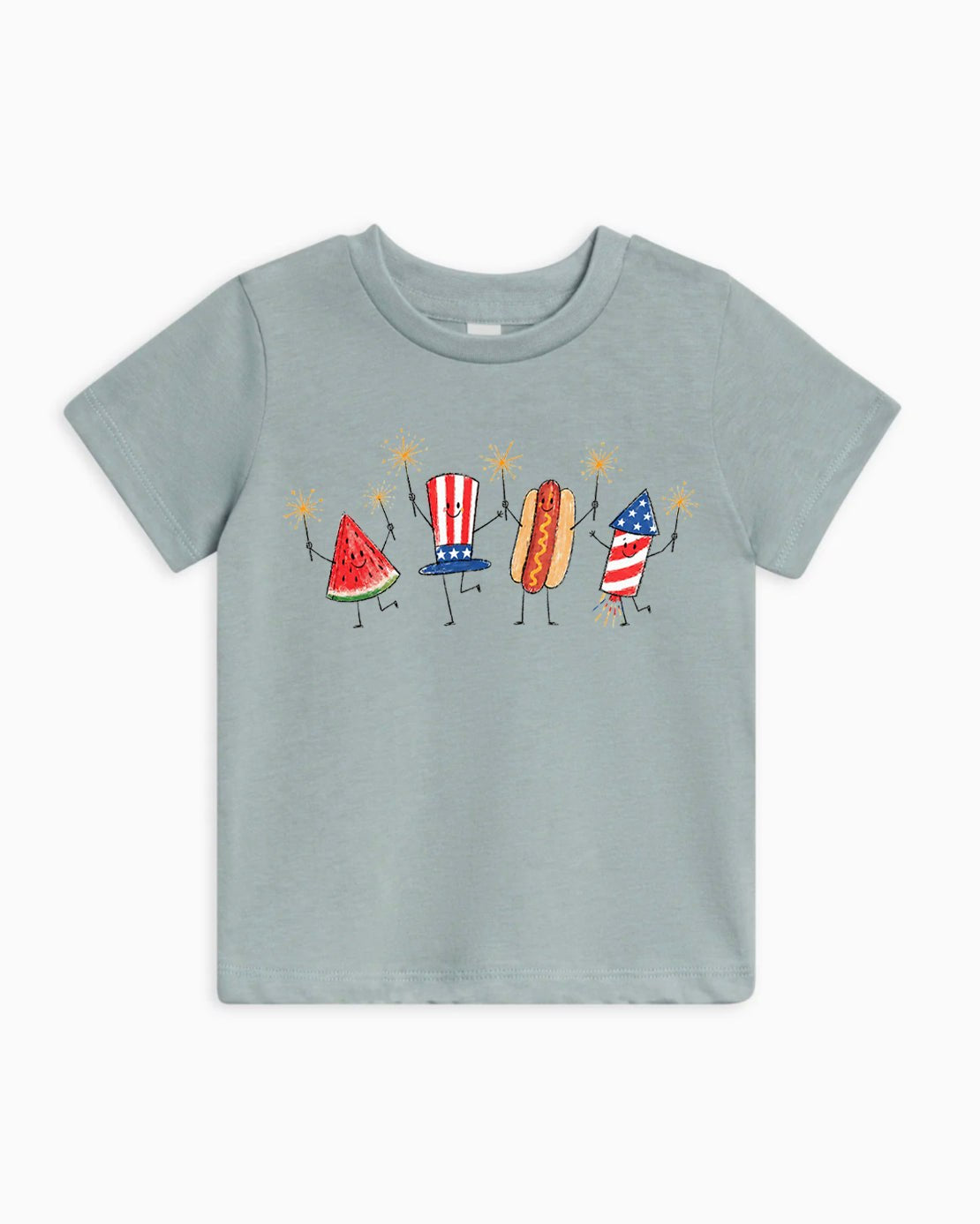 Patriotic Doodle Organic Cotton Toddler Shirt, 4th of July Kids Tee