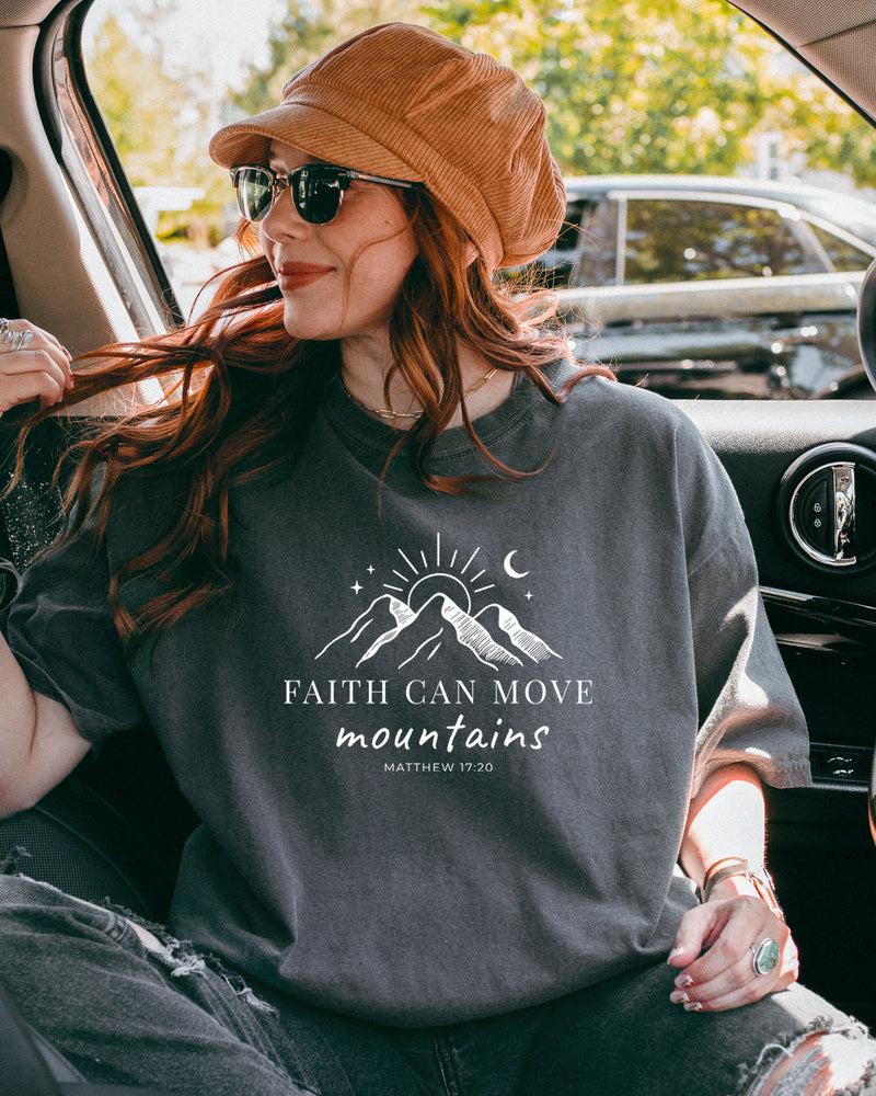 Faith can move mountains Comfort Colors Garment Dyed T Shirt (New)
