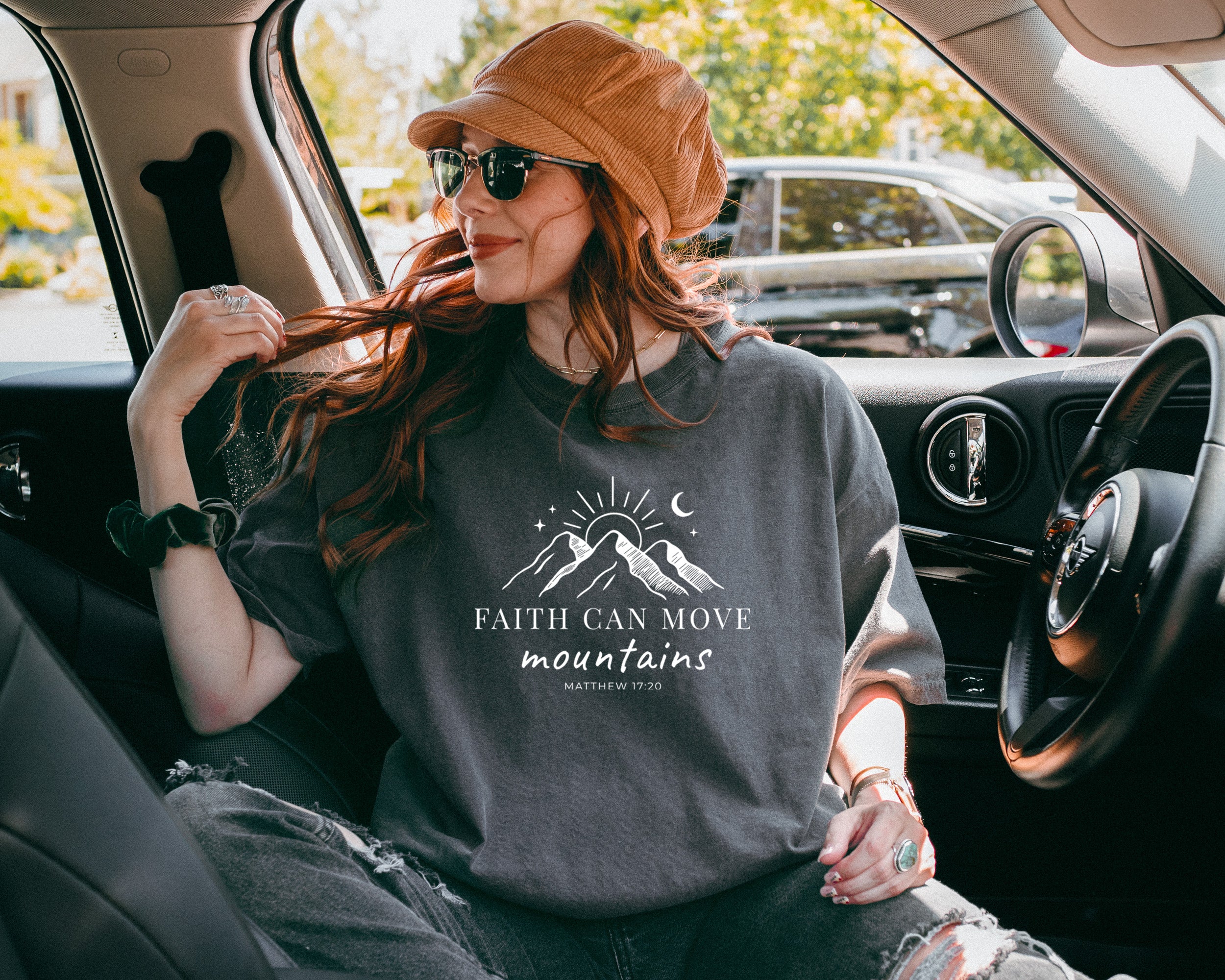 Faith can move mountains Comfort Colors Garment Dyed T Shirt (New)