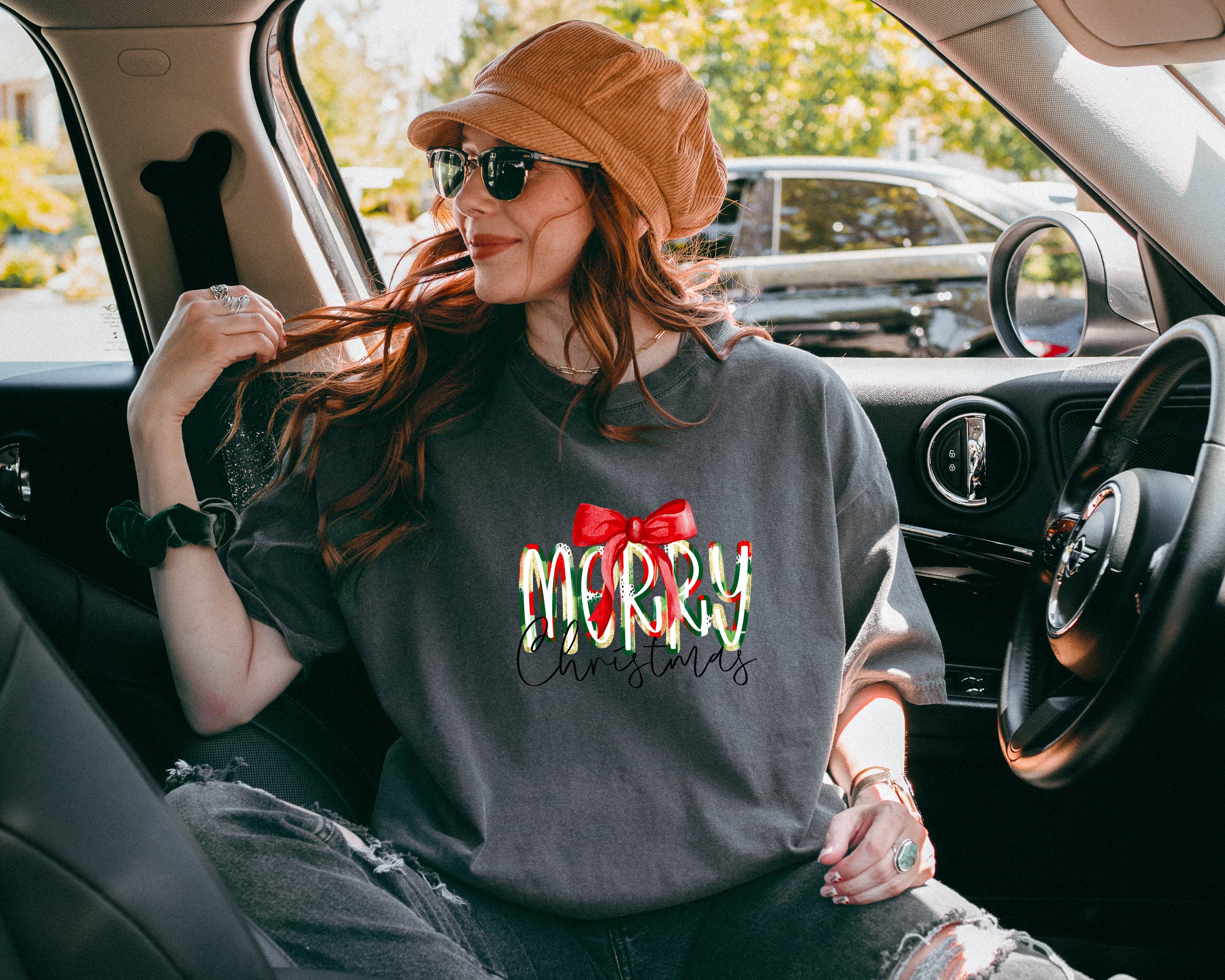 Merry Christmas Winter Fall Holiday Christmas Autumn Comfort Colors Garment Dyed T Shirt