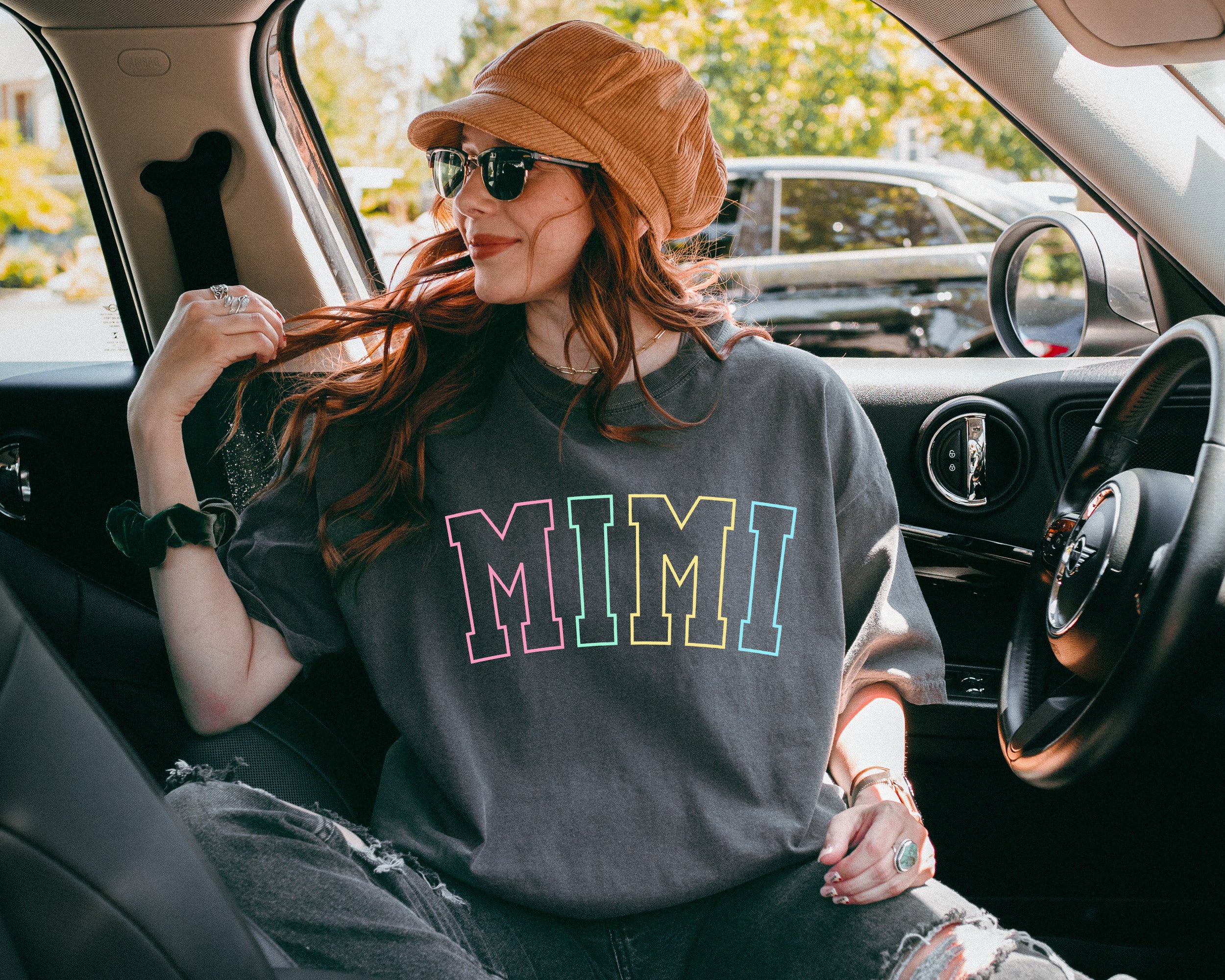 Mimi Grandma Comfort Colors Garment Dyed T Shirt (Outlined color)