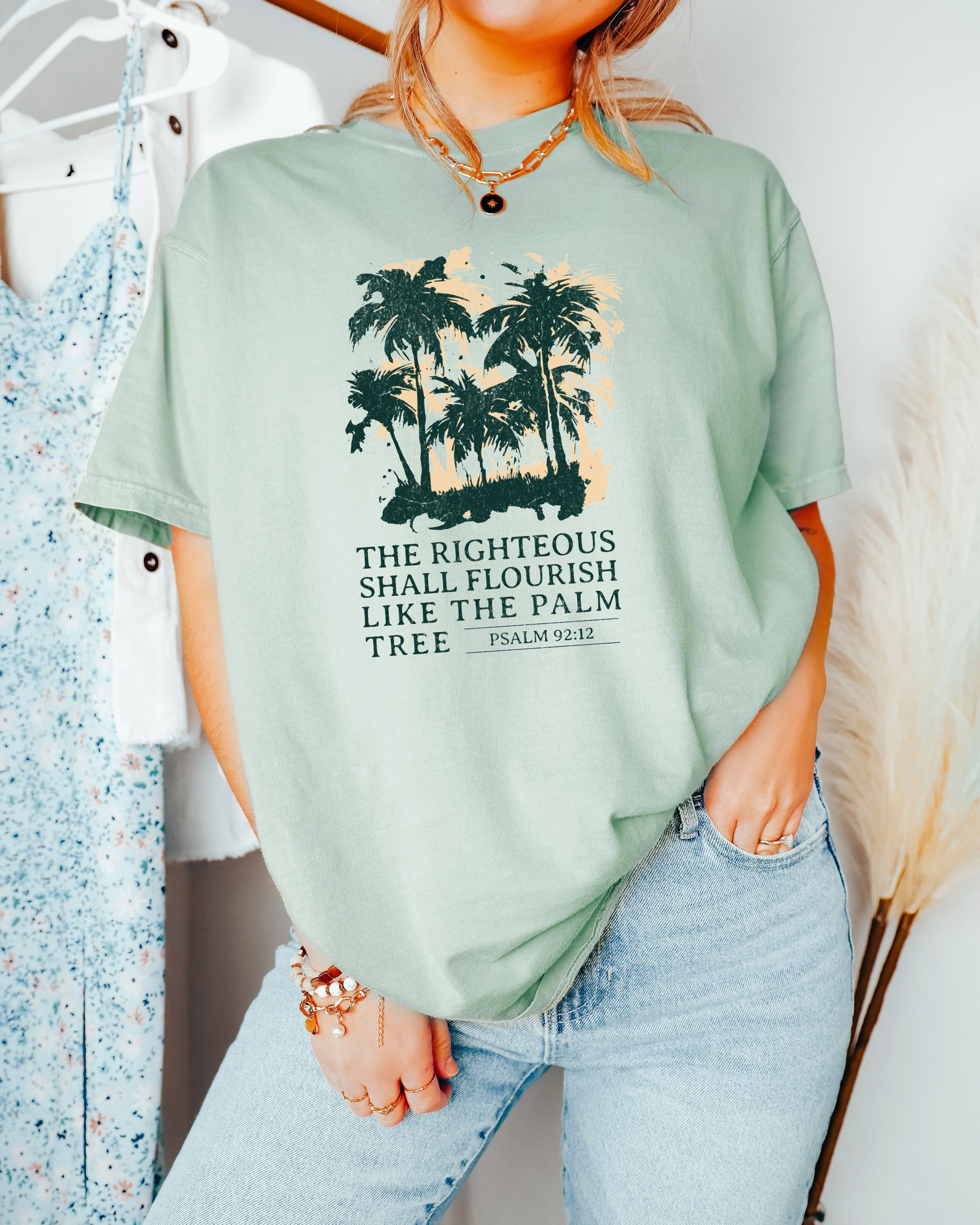 Palm Tree Christian Comfort Colors T Shirt
