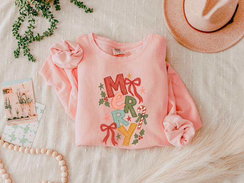 Merry Christmas Season Comfort Colors Sweatshirt