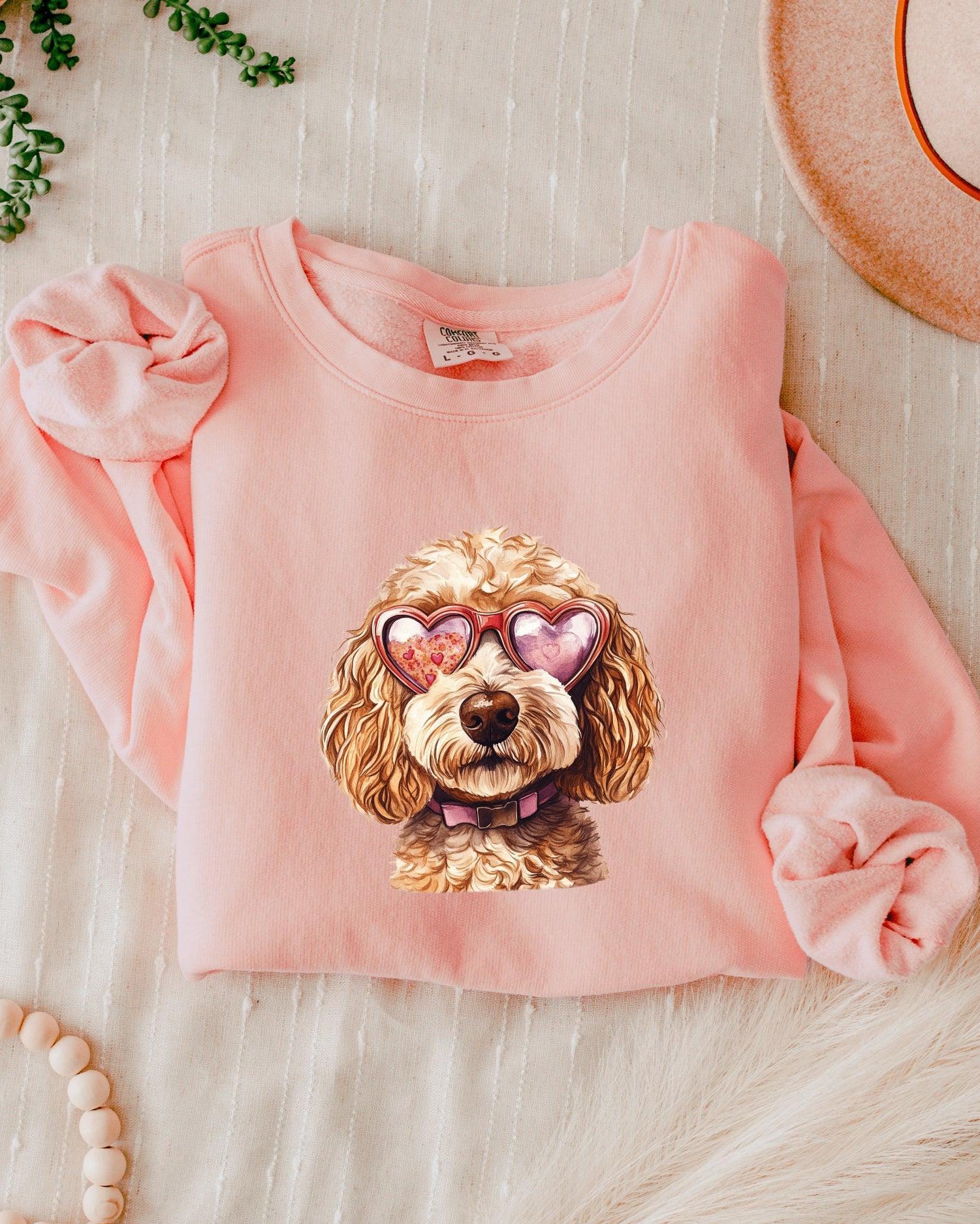 Doodle Dog Mom Garment Dyed Comfort Colors Sweatshirt (Valentine's Day)