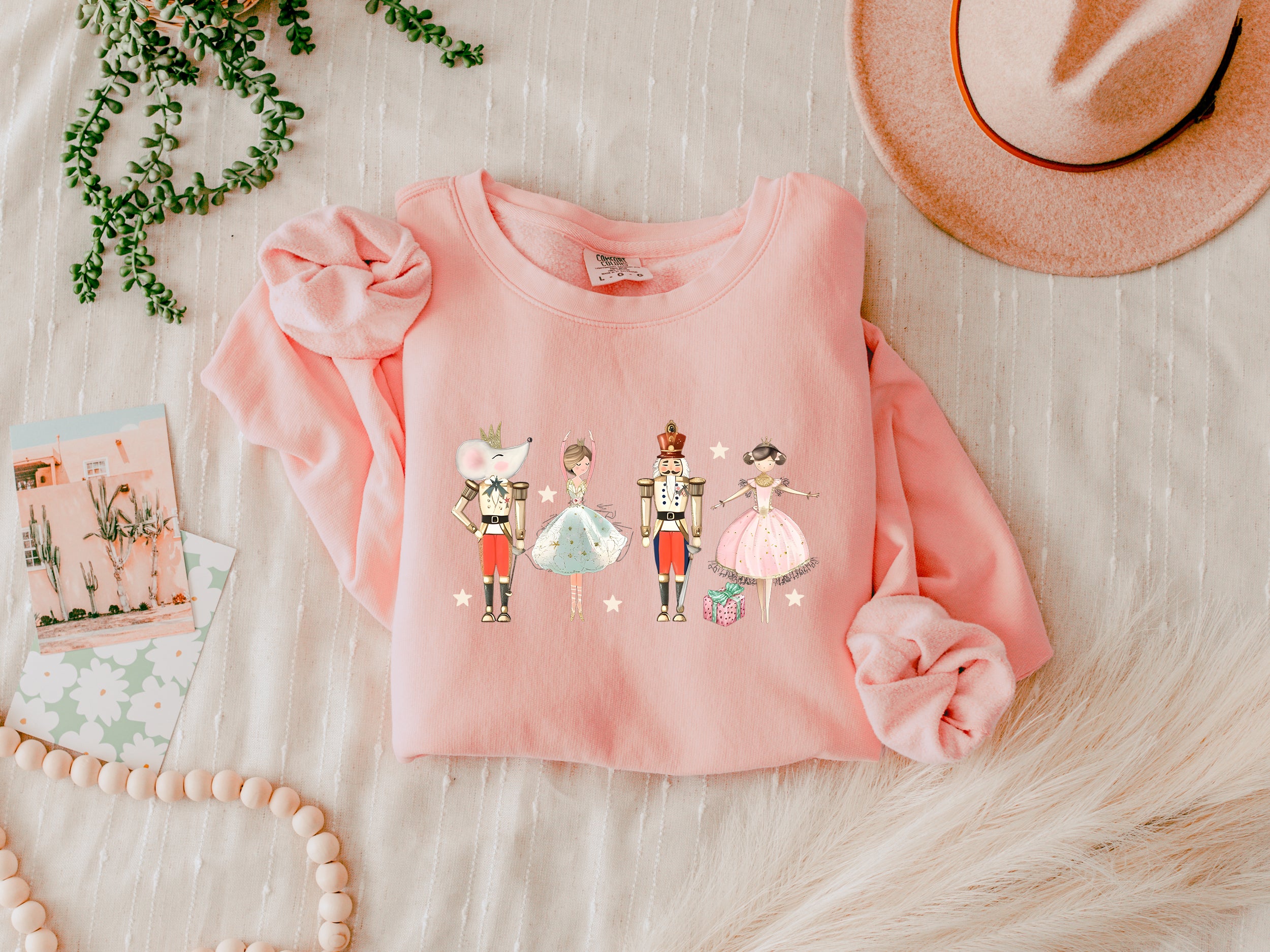 Merry Nutcracker Fairy Theme Merry Christmas Holiday Winter Fall Inspirational Garment Dyed Comfort Colors Sweatshirt