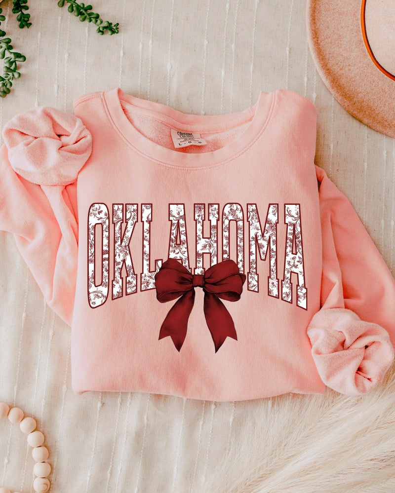 Oklahoma State USA City College Garment Dyed Comfort Colors Sweatshirt (Ribbon)