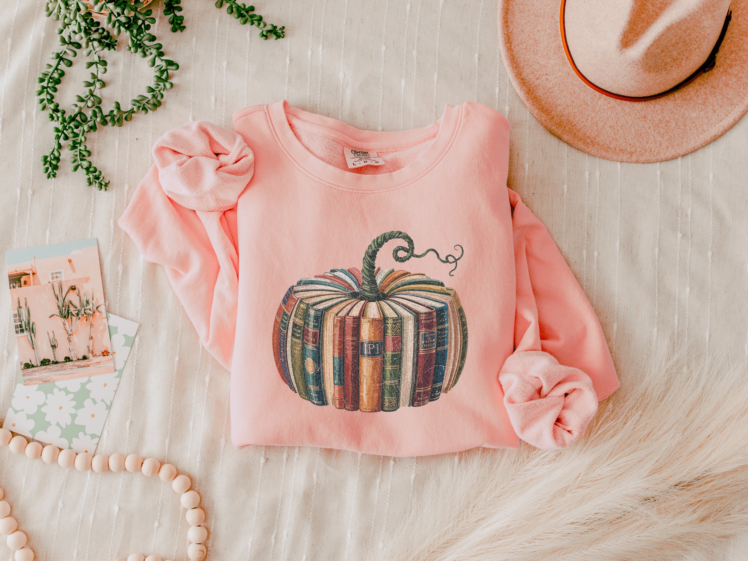 Pumpkin Book Fall Autumn Thanksgiving day Inspirational Garment Dyed Comfort Colors Sweatshirt