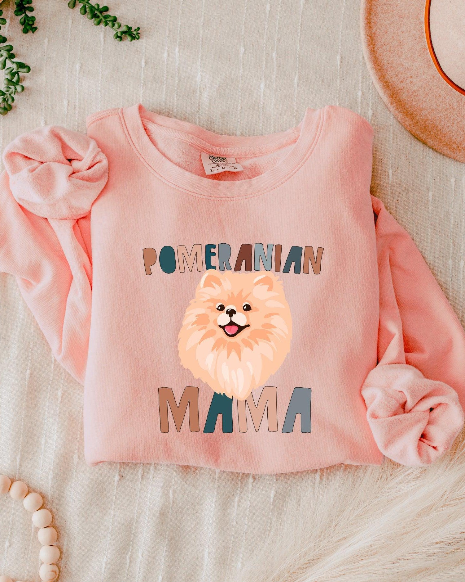 Pomeranian Dog Mom Garment Dyed Comfort Colors Sweatshirt (Color)