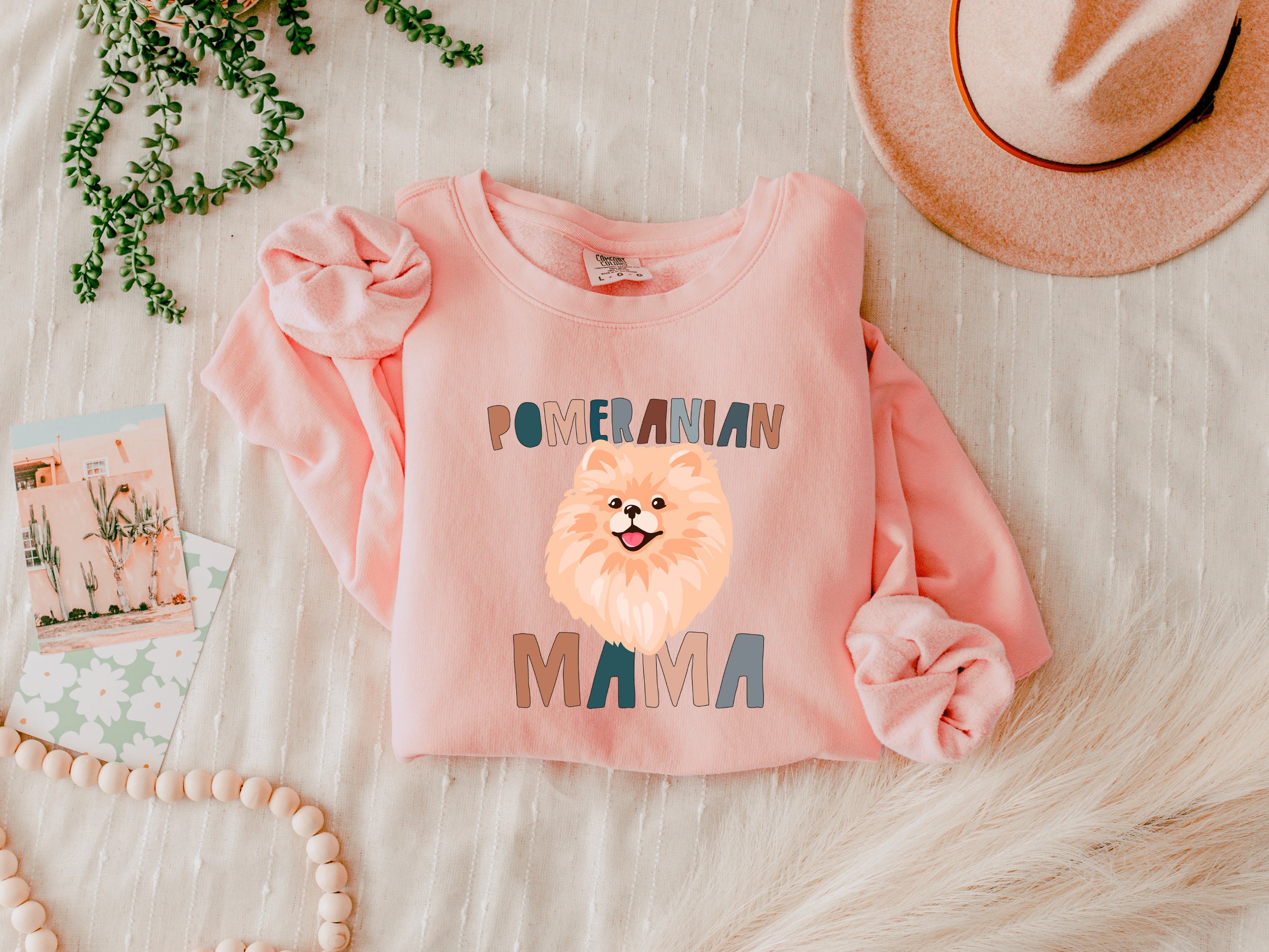 Pomeranian Dog Mom Garment Dyed Comfort Colors Sweatshirt (Color)