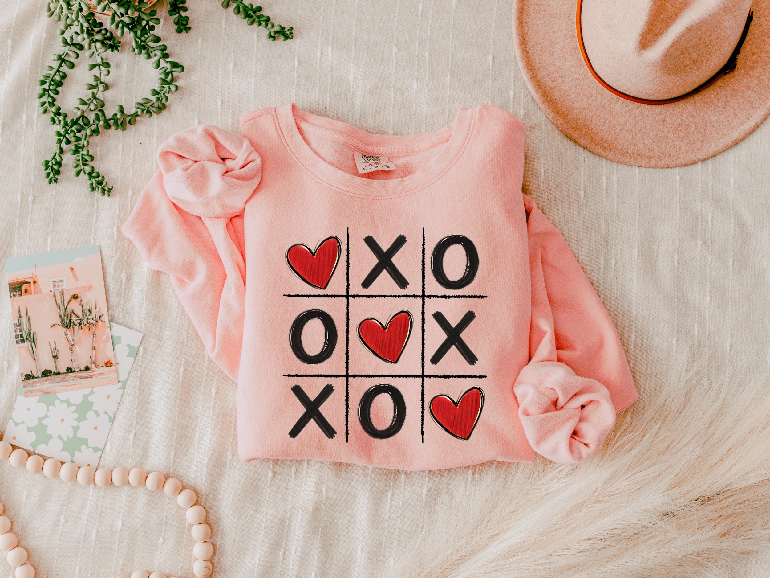 XOXO Valentine's Day Garment Dyed Comfort Colors Sweatshirt