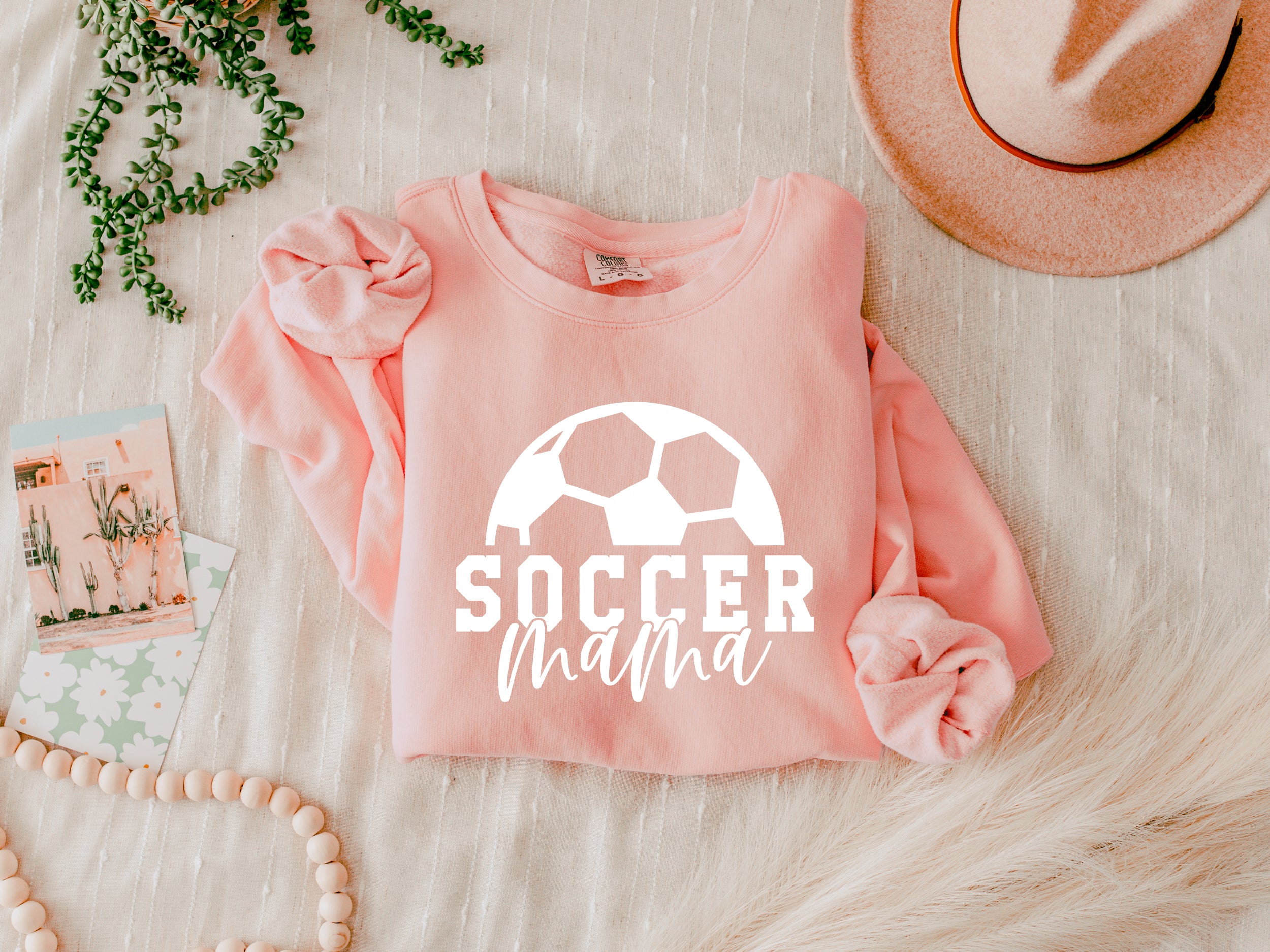 Soccer Mama Sports Mom Garment Dyed Comfort Colors Sweatshirt
