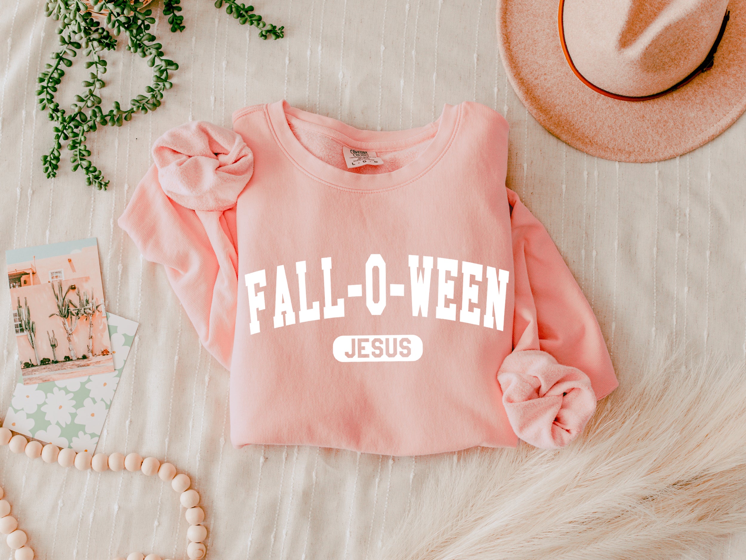 Christian Halloween Fall-o-ween Jesus Pumpkin Thanksgiving day Fall Inspirational Christian Garment Dyed Comfort Colors Sweatshirt