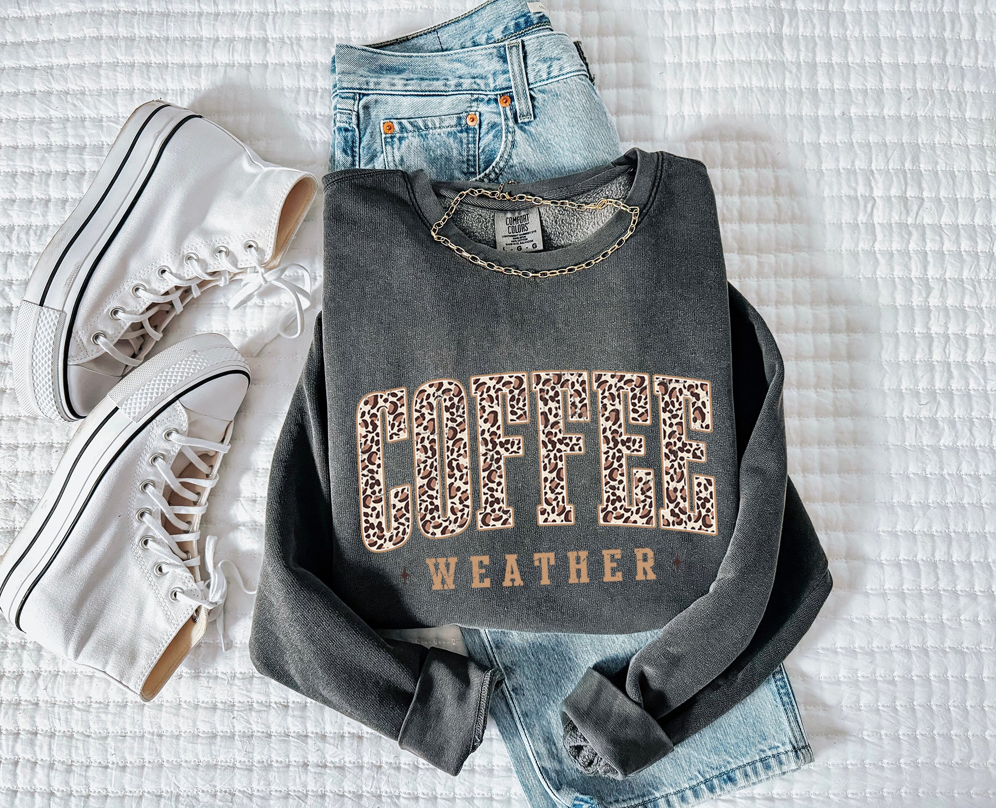 Coffee Season Fall Autumn Thanksgiving day Inspirational Garment Dyed Comfort Colors Sweatshirt