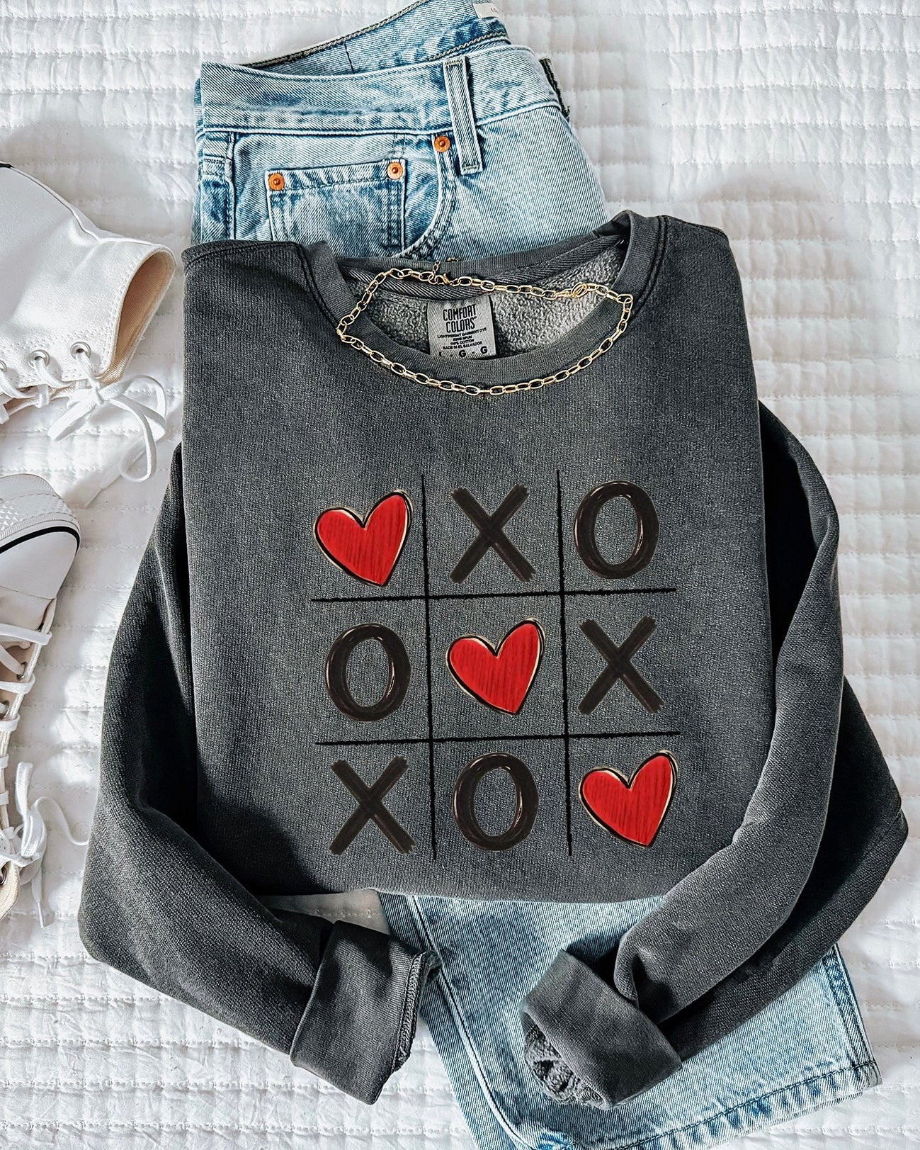 XOXO Valentine's Day Garment Dyed Comfort Colors Sweatshirt