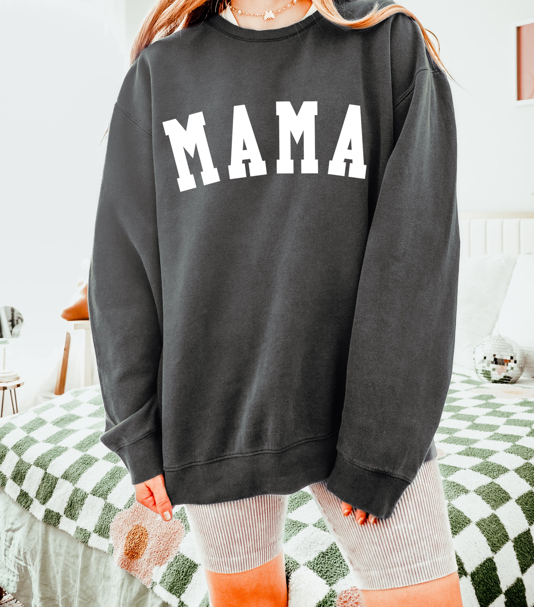 Mama Garment Dyed Comfort Colors Sweatshirt (Condensed Font)