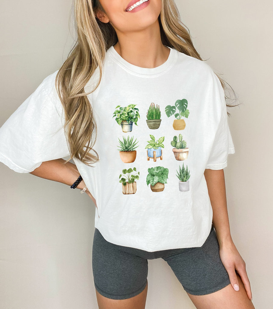 Plant Lady House Plants Comfort Colors T Shirt (9 plants)