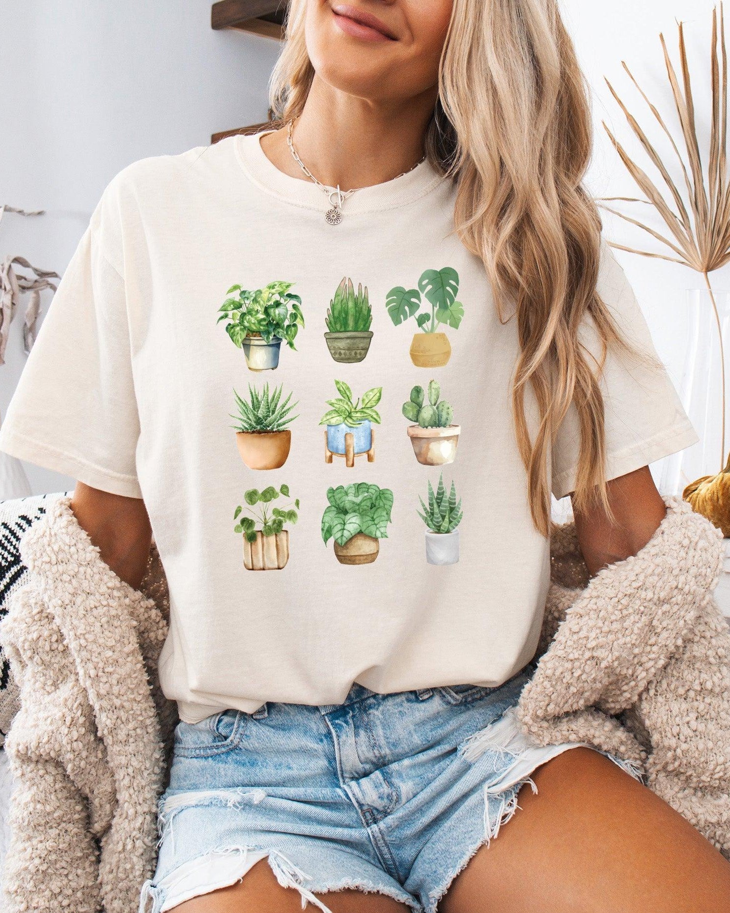 Plant Lady House Plants Comfort Colors T Shirt (9 plants)