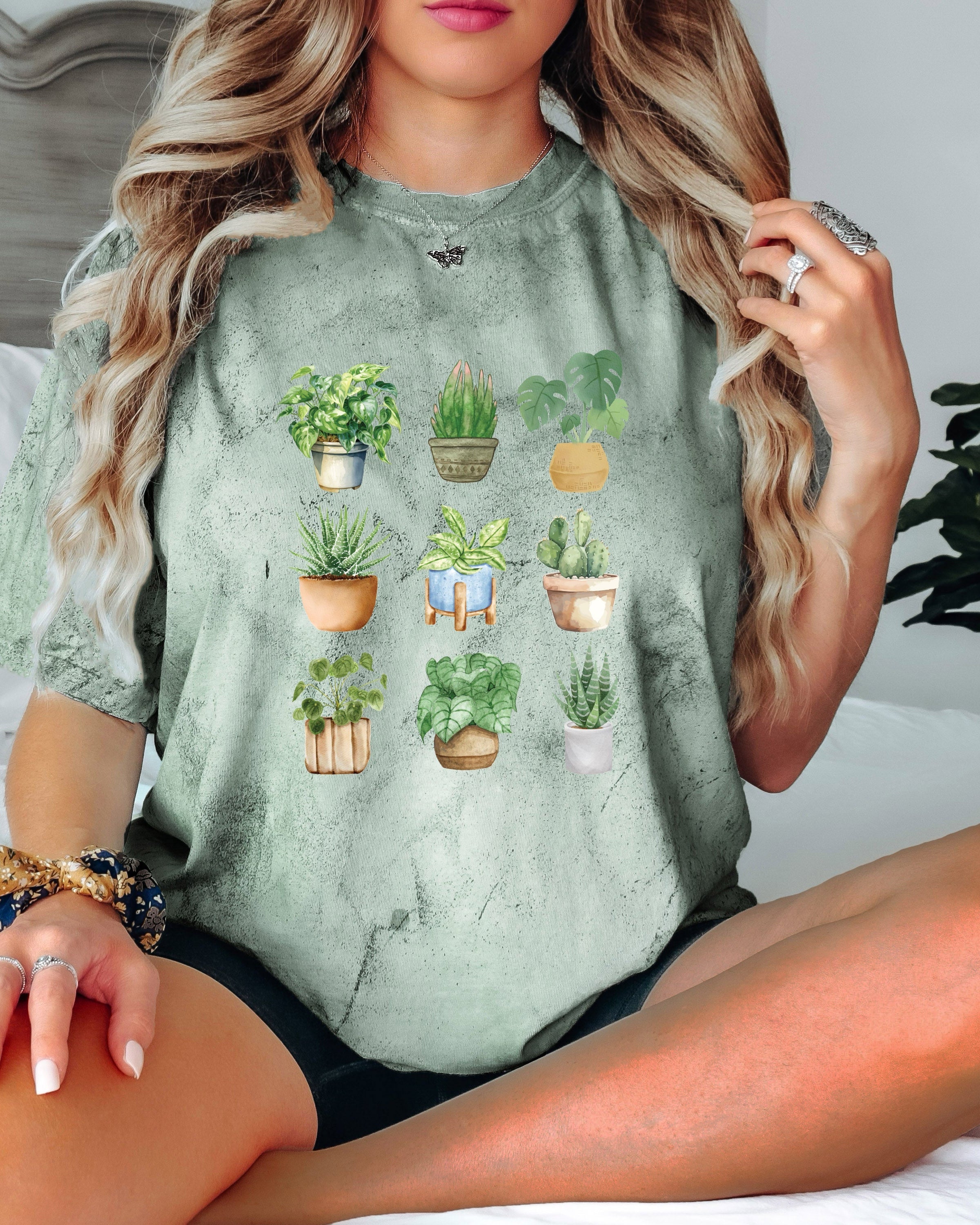 Plant Lady House Plants Comfort Colors T Shirt (9 plants)